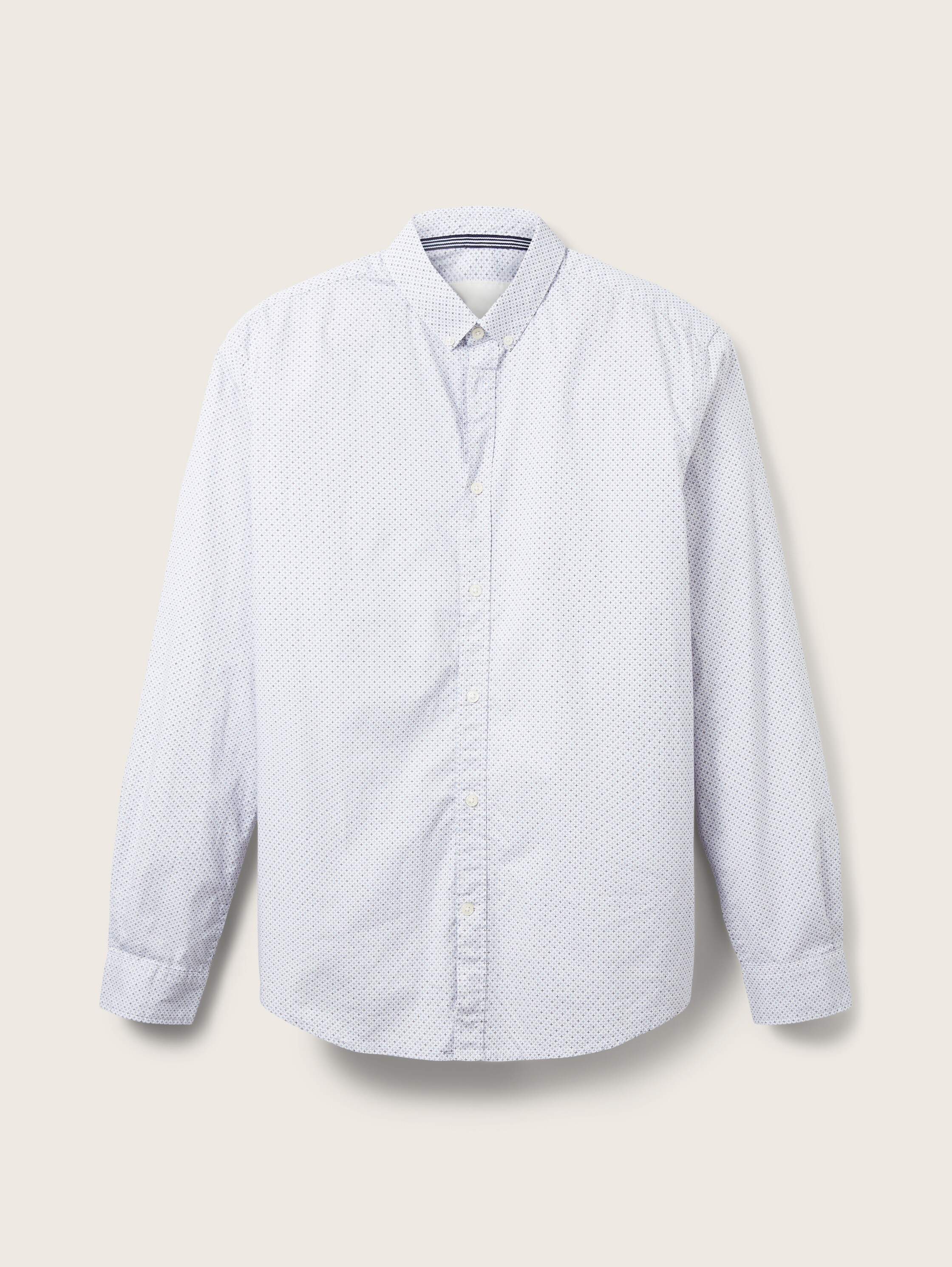 Stretch shirt met print - white blue crosses design