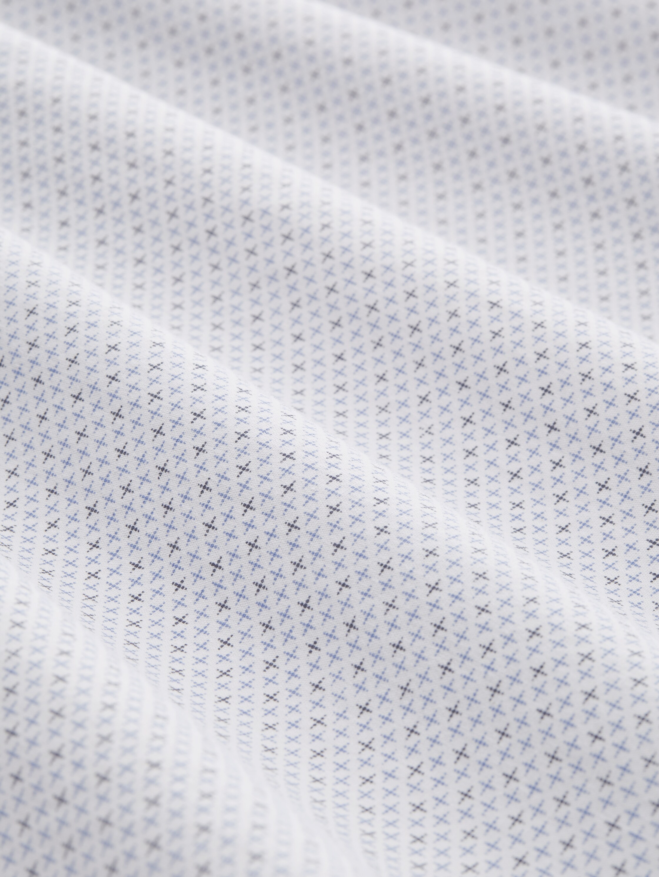 Stretch shirt met print - white blue crosses design - Materiaalweergave