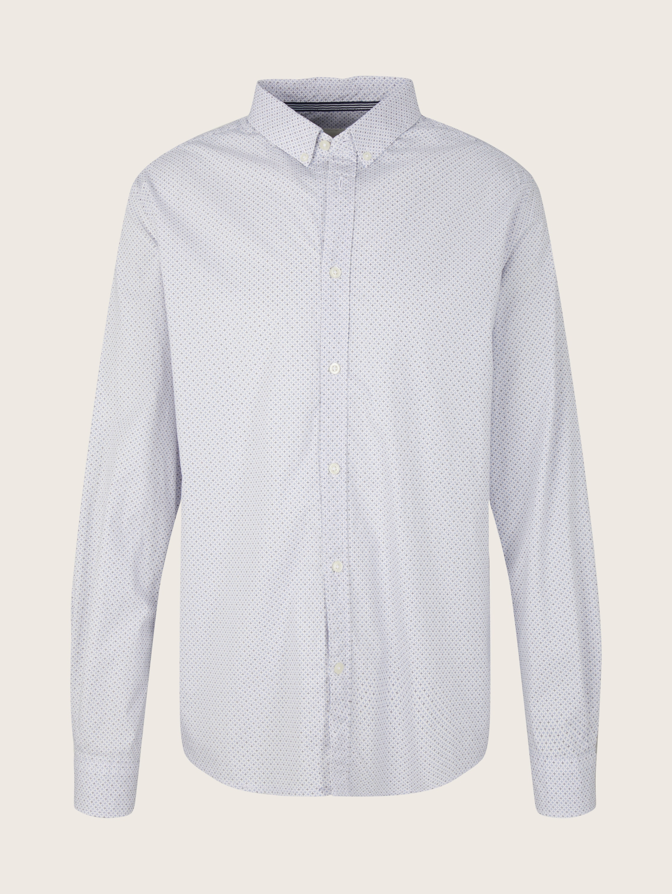 Stretch shirt met print - white blue crosses design - Product vooraanzicht