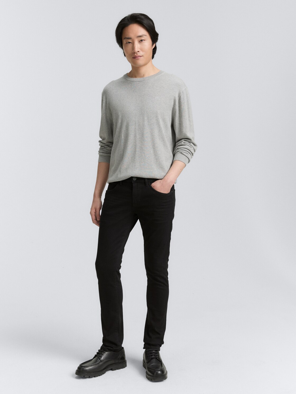TTTROY SLIM Jeans - black black denim - Model-Vorderansicht
