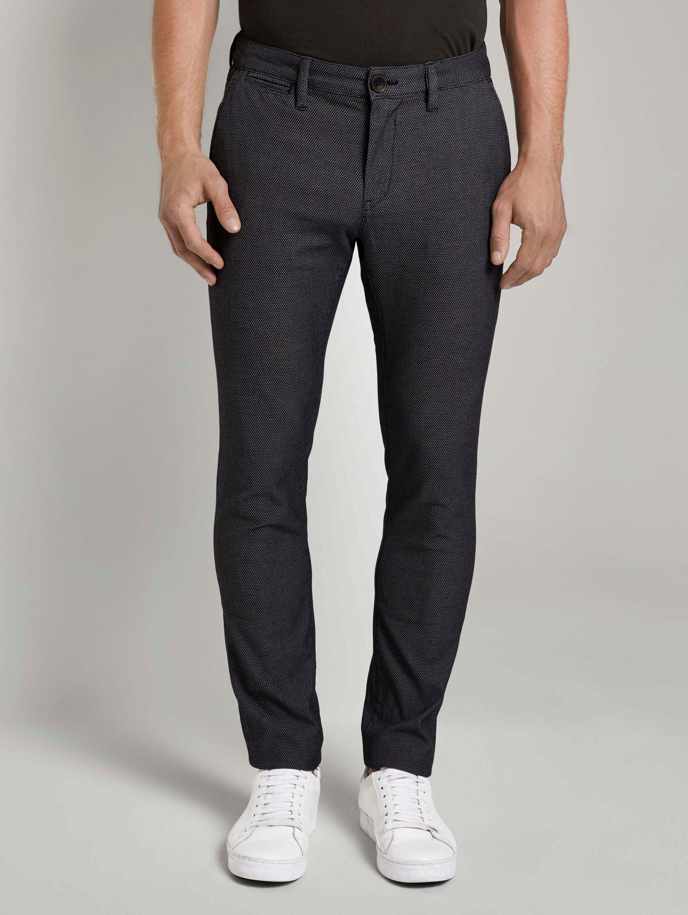 Gemusterte Travis Slim Chinohose mit Struktur - 2