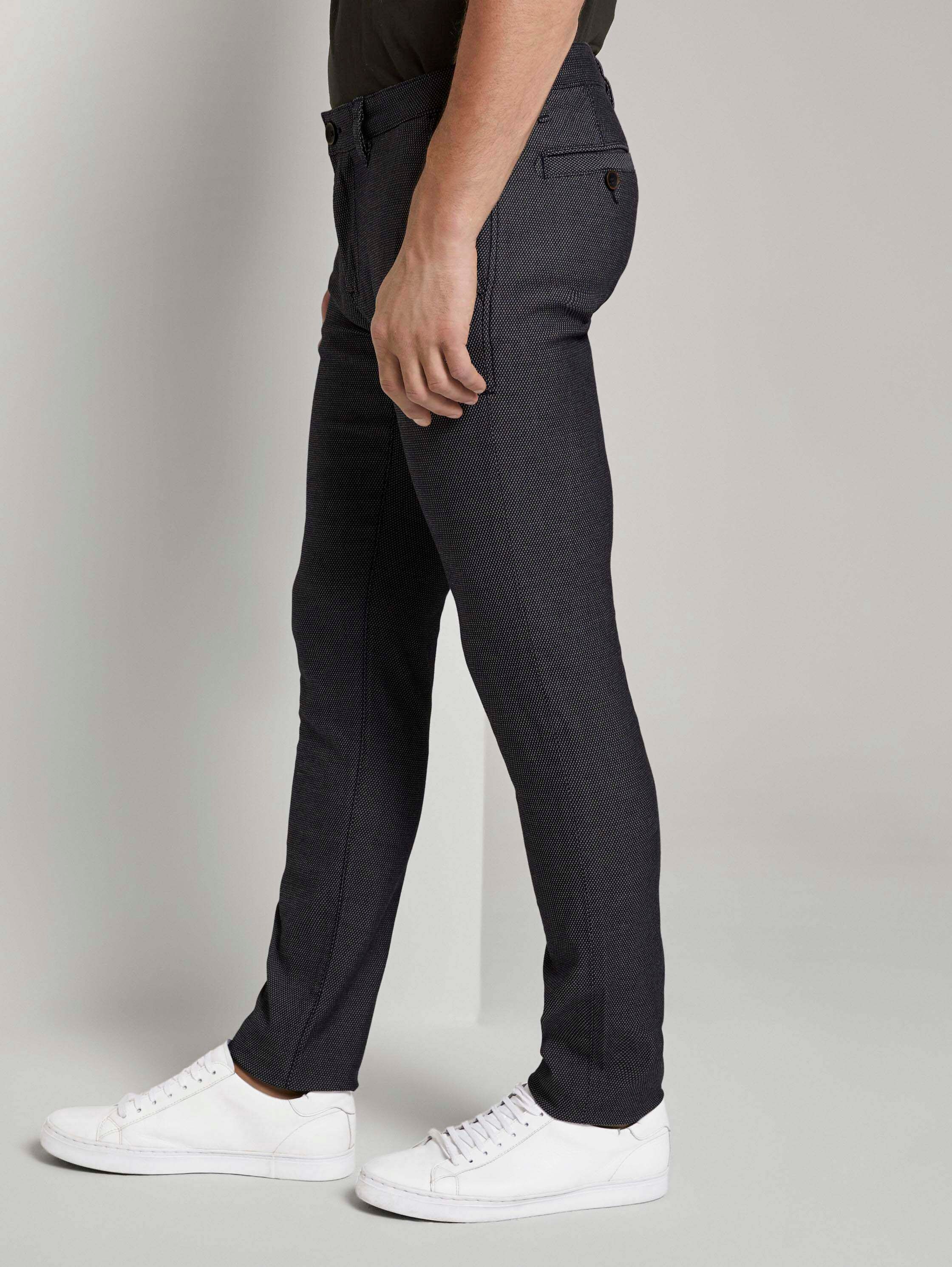Gemusterte Travis Slim Chinohose mit Struktur - 7