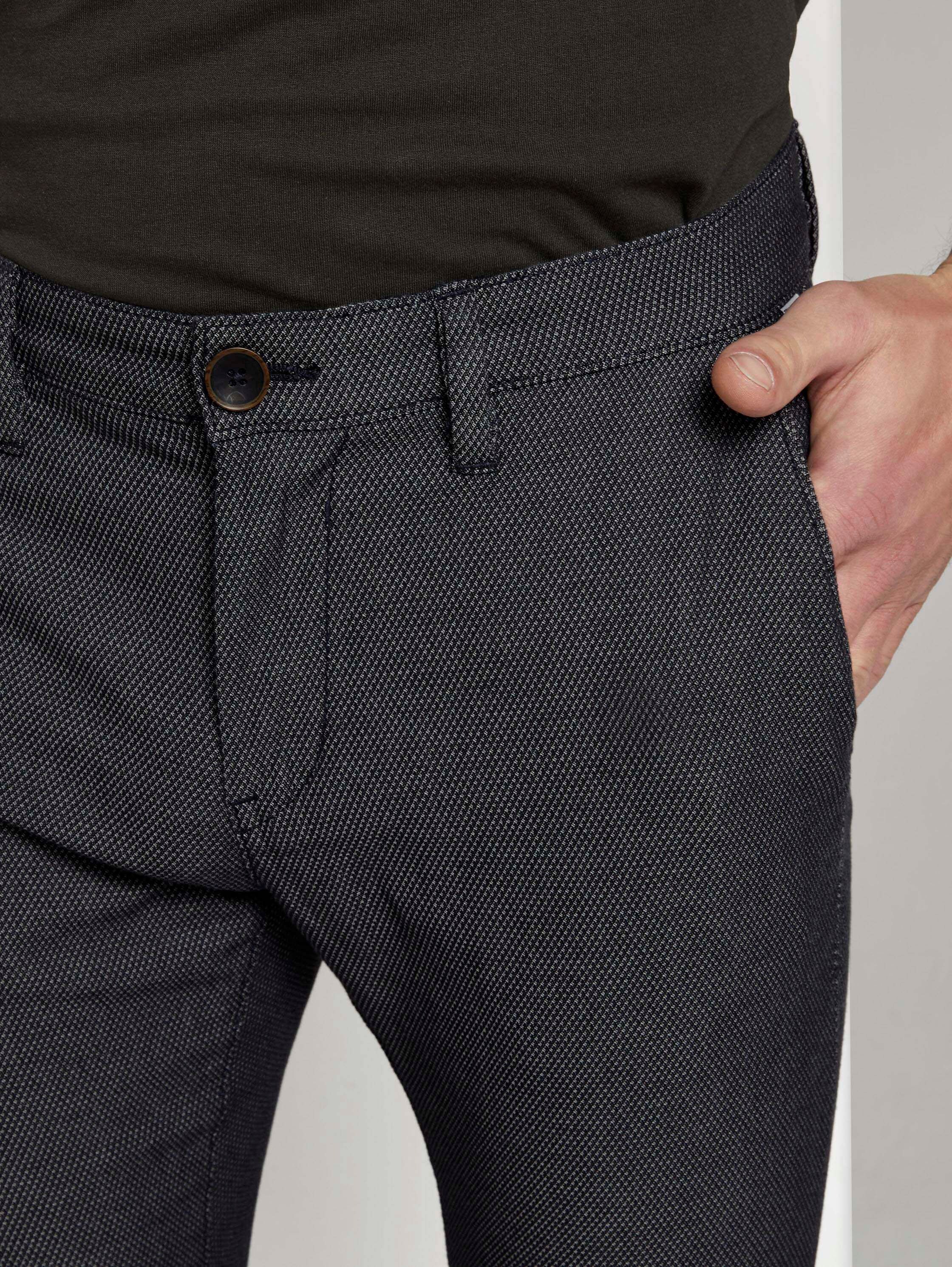Gemusterte Travis Slim Chinohose mit Struktur - 5