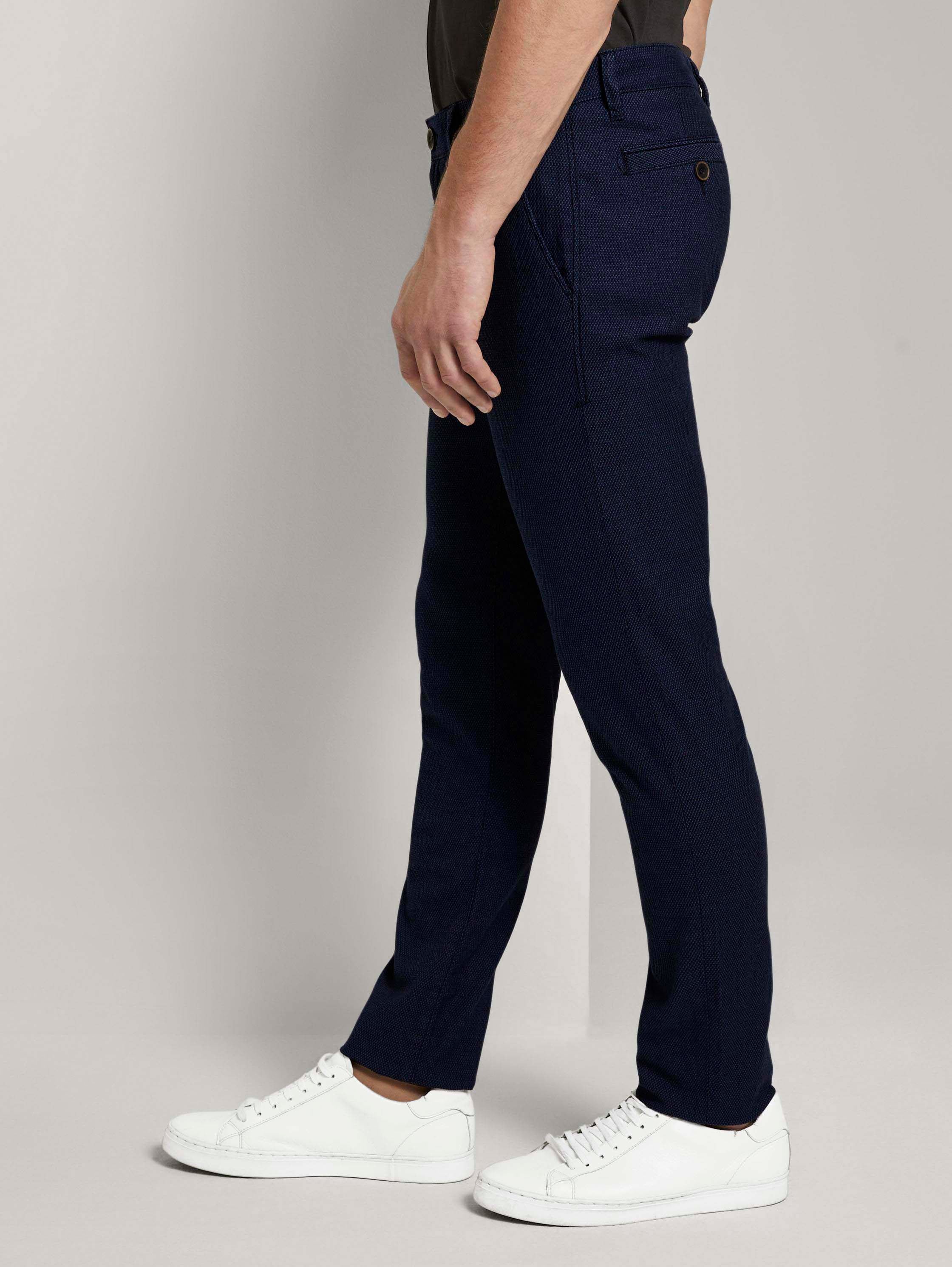 Pantalon chino Tavis Slim texturé avec motif - blue two tone structure