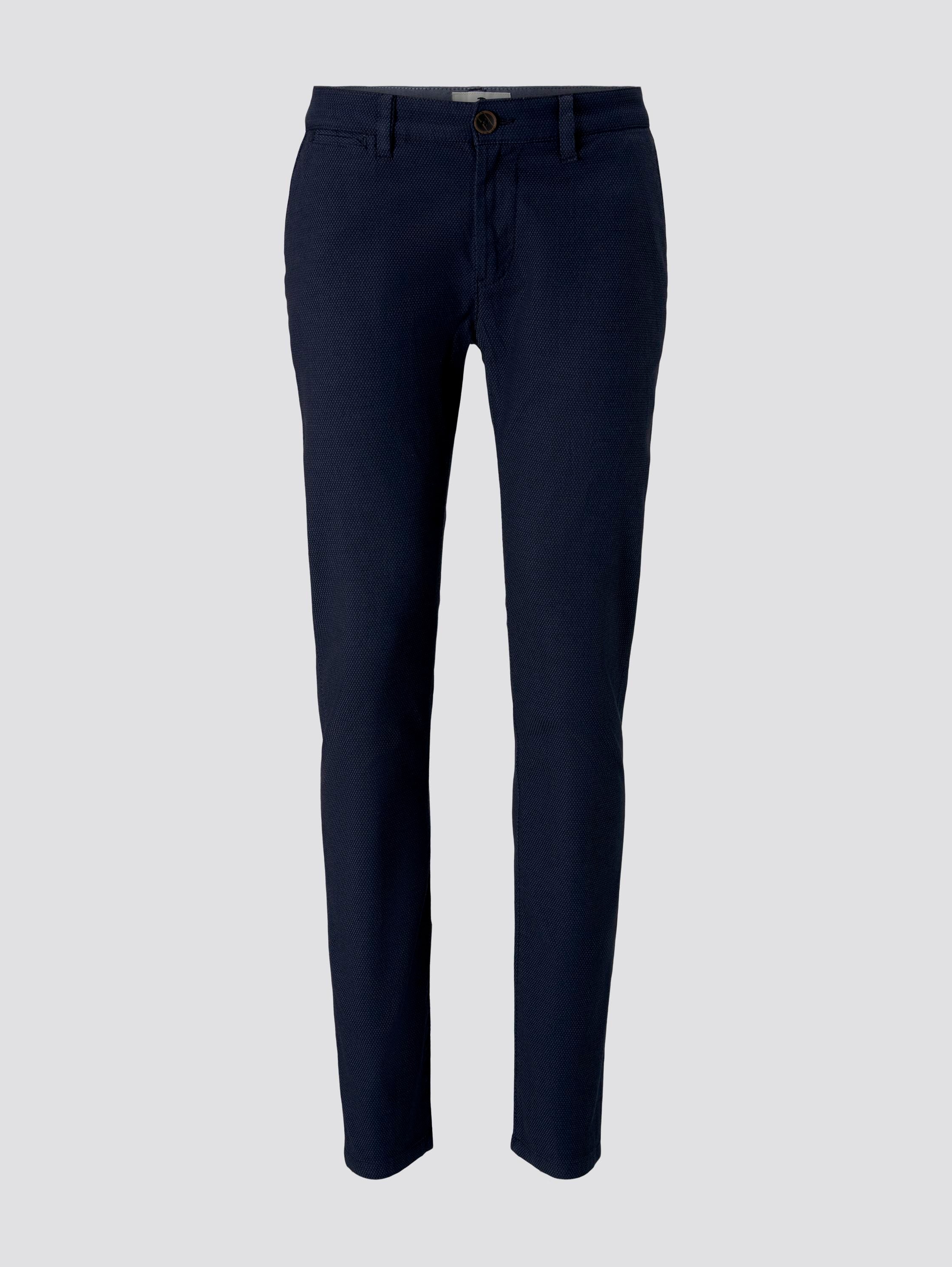 Pantalon chino Tavis Slim texturé avec motif - blue two tone structure - Vue de face du produit
