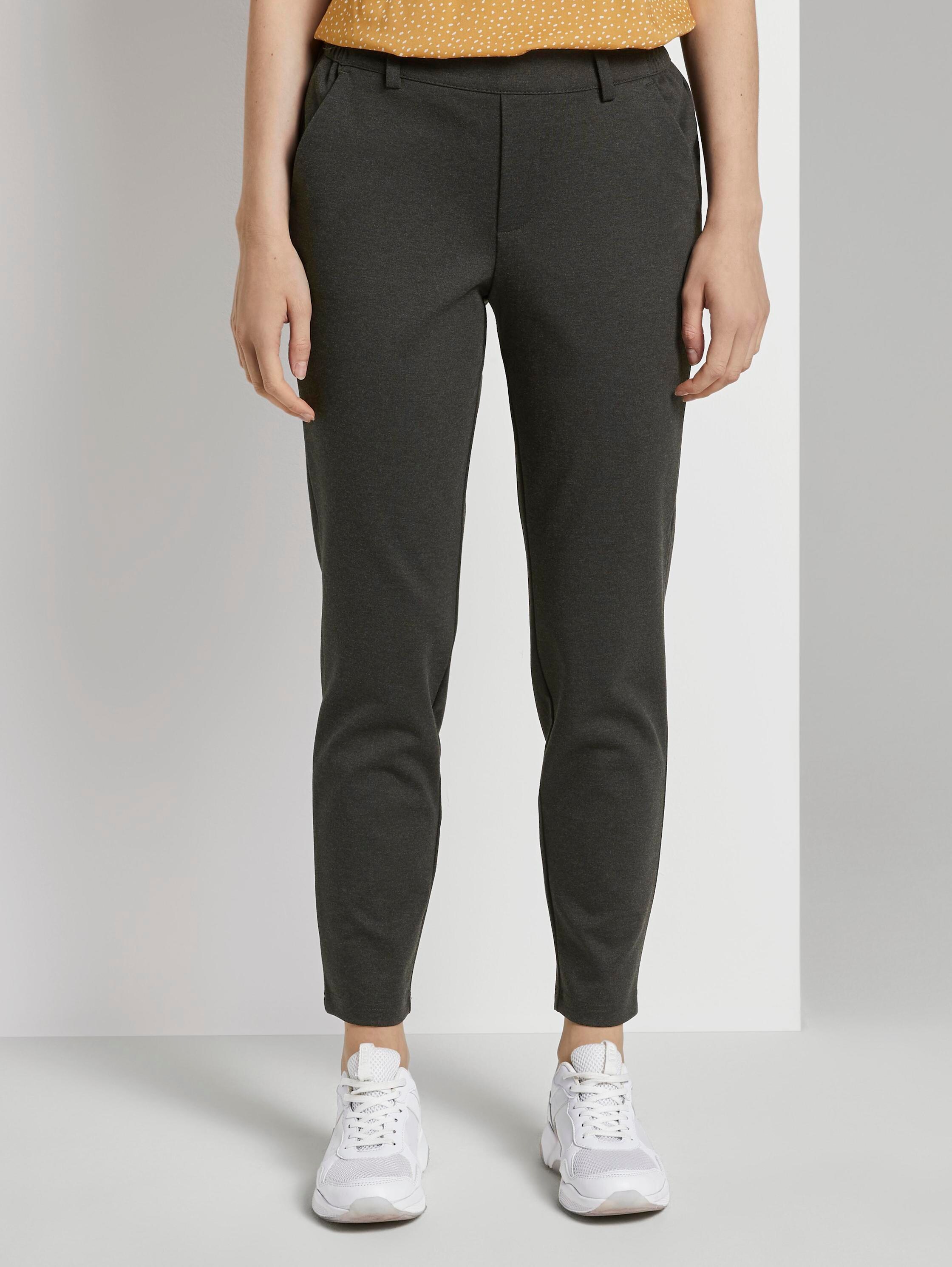Relaxed fit broek met elastische tailleband - shale_grey_melange - 