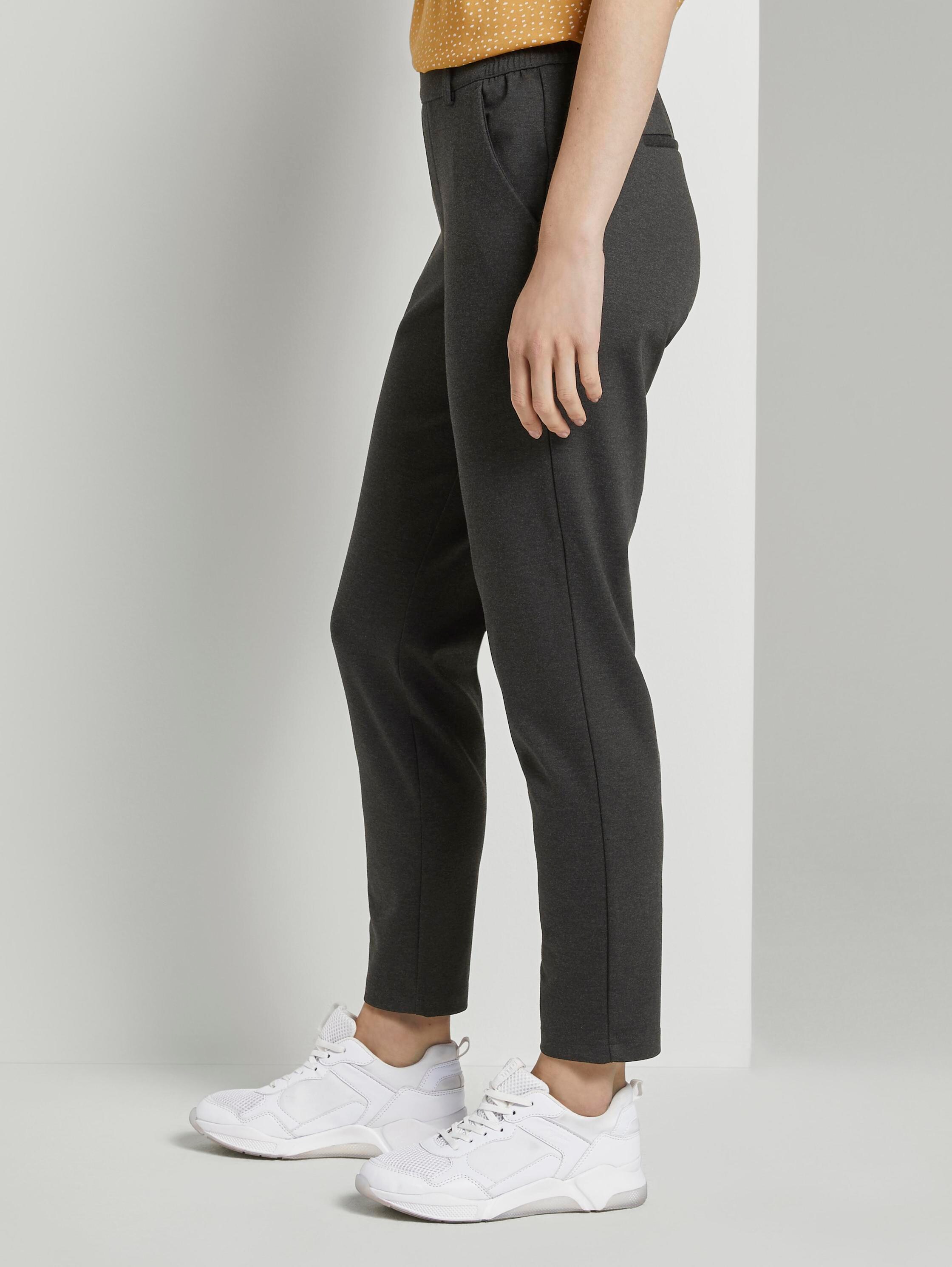 Relaxed fit broek met elastische tailleband - shale_grey_melange - 