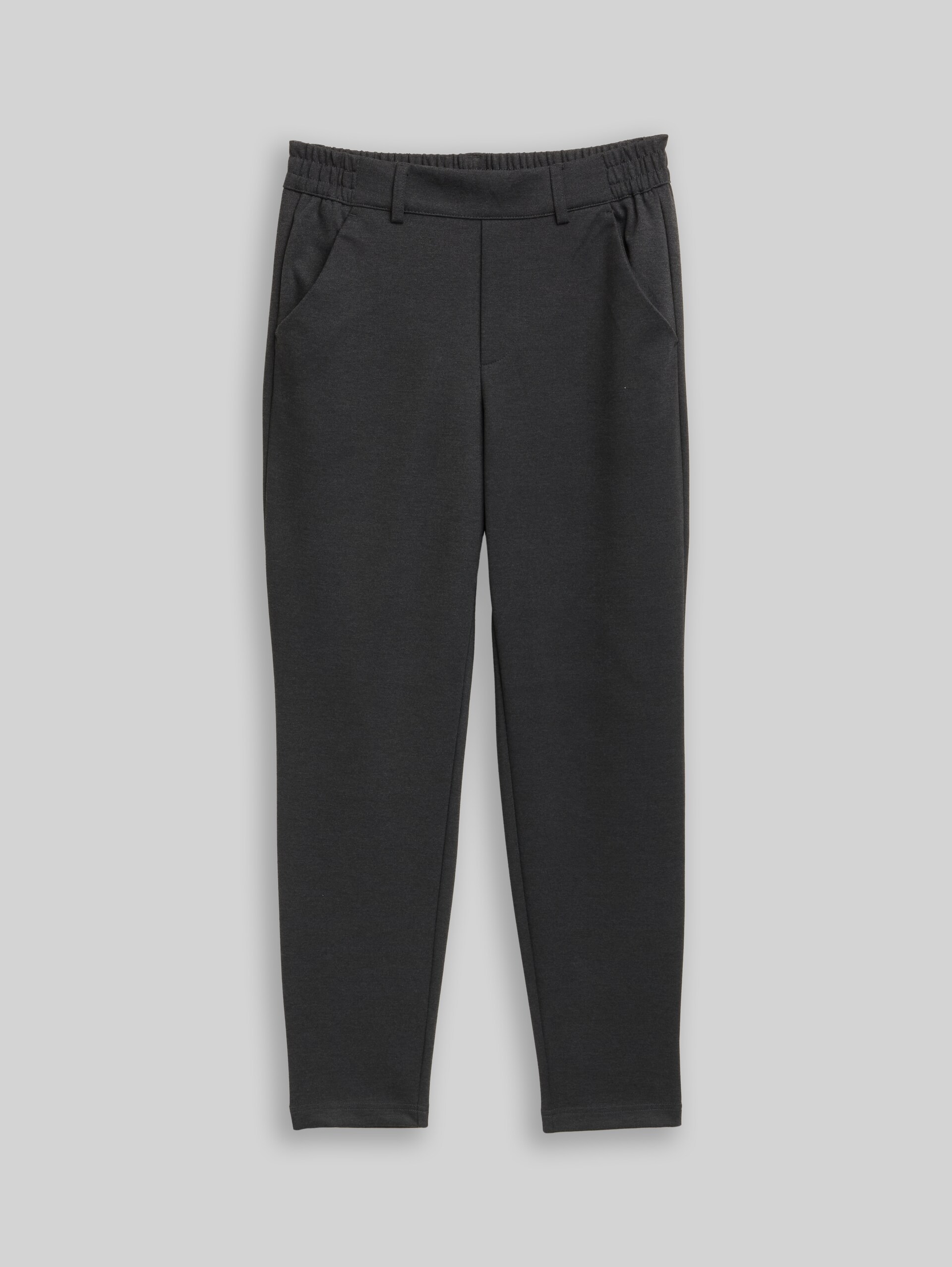Broek met relaxte pasvorm en elastische tailleband - Shale Grey Melange