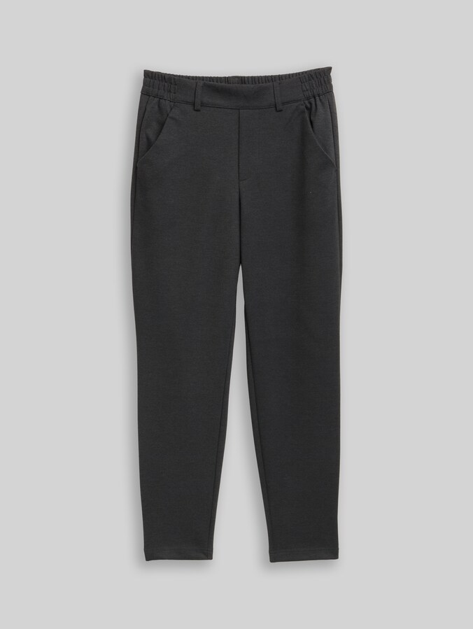 Broek met relaxte pasvorm en elastische tailleband door Denim Female, Shale Grey Melange