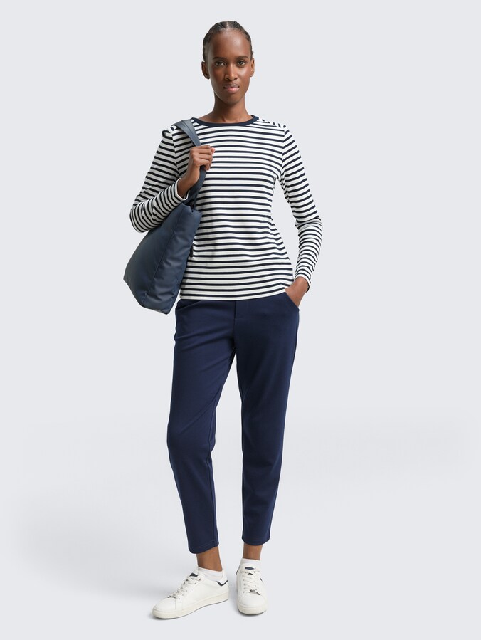 Relaxed Fit Hose mit elastischem Bund von Denim Female, sky captain blue