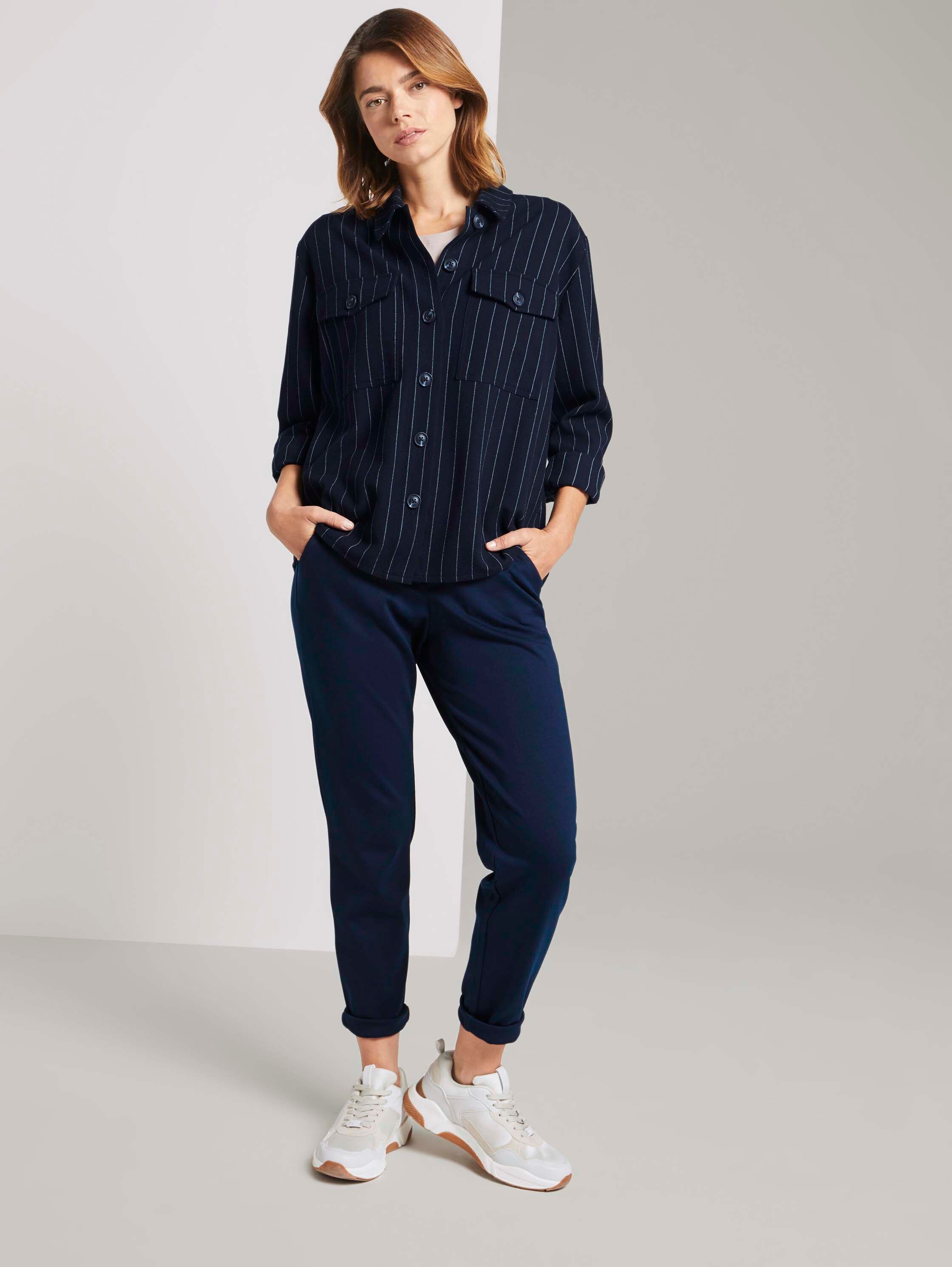 Relaxed Fit Hose mit elastischem Bund - blau - 