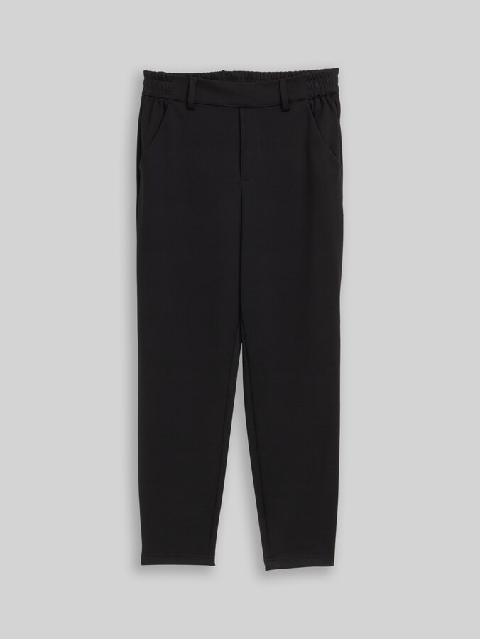 Relaxed-fit trousers with an elasticated waistband by Denim Female, deep black