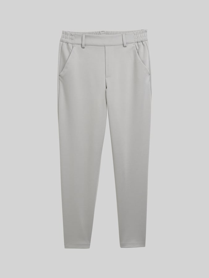 Broek met relaxte pasvorm en elastische tailleband door Denim Female, grey fog