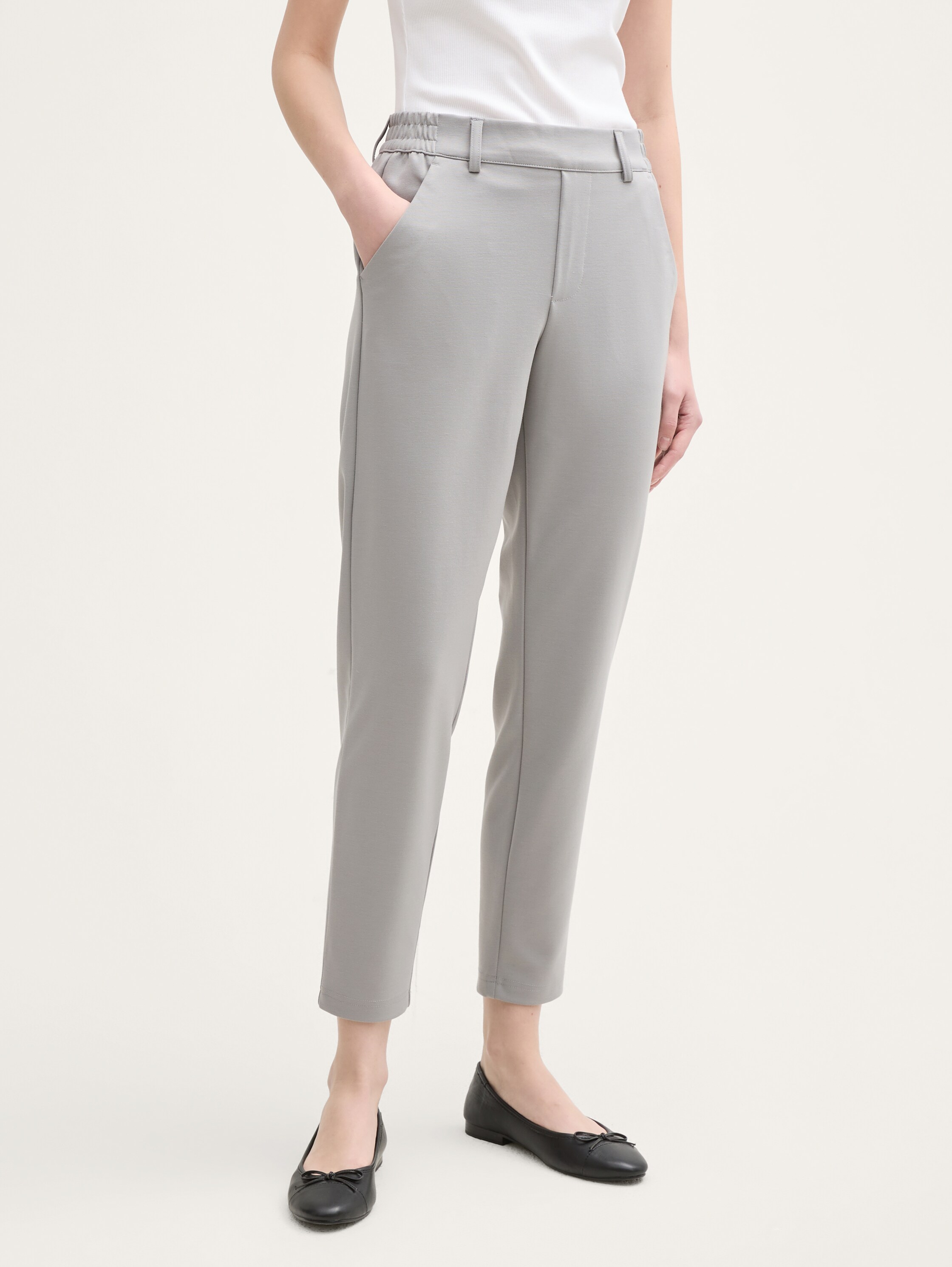 Relaxed Fit Hose mit elastischem Bund - grey_fog - 
