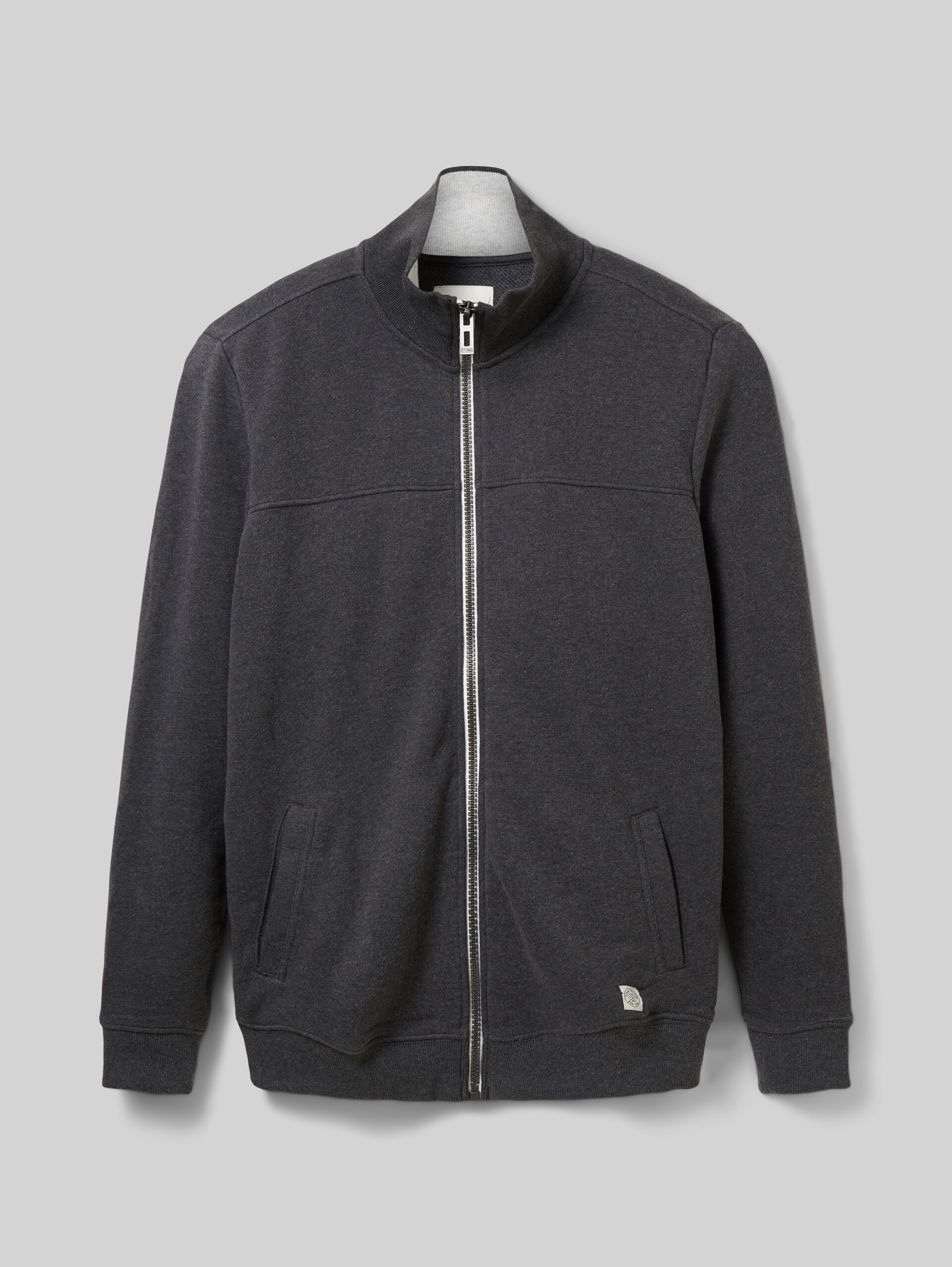 Sweatjack met opstaande kraag - Dark Grey Melange