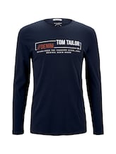 Sélectionné, T-shirt à rayures avec teneur en coton biologique par Tom Tailor, bleu