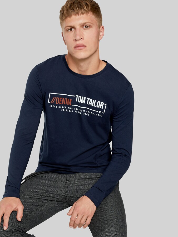 Langarmshirt mit Bio-Baumwolle von Denim Male, sky captain blue