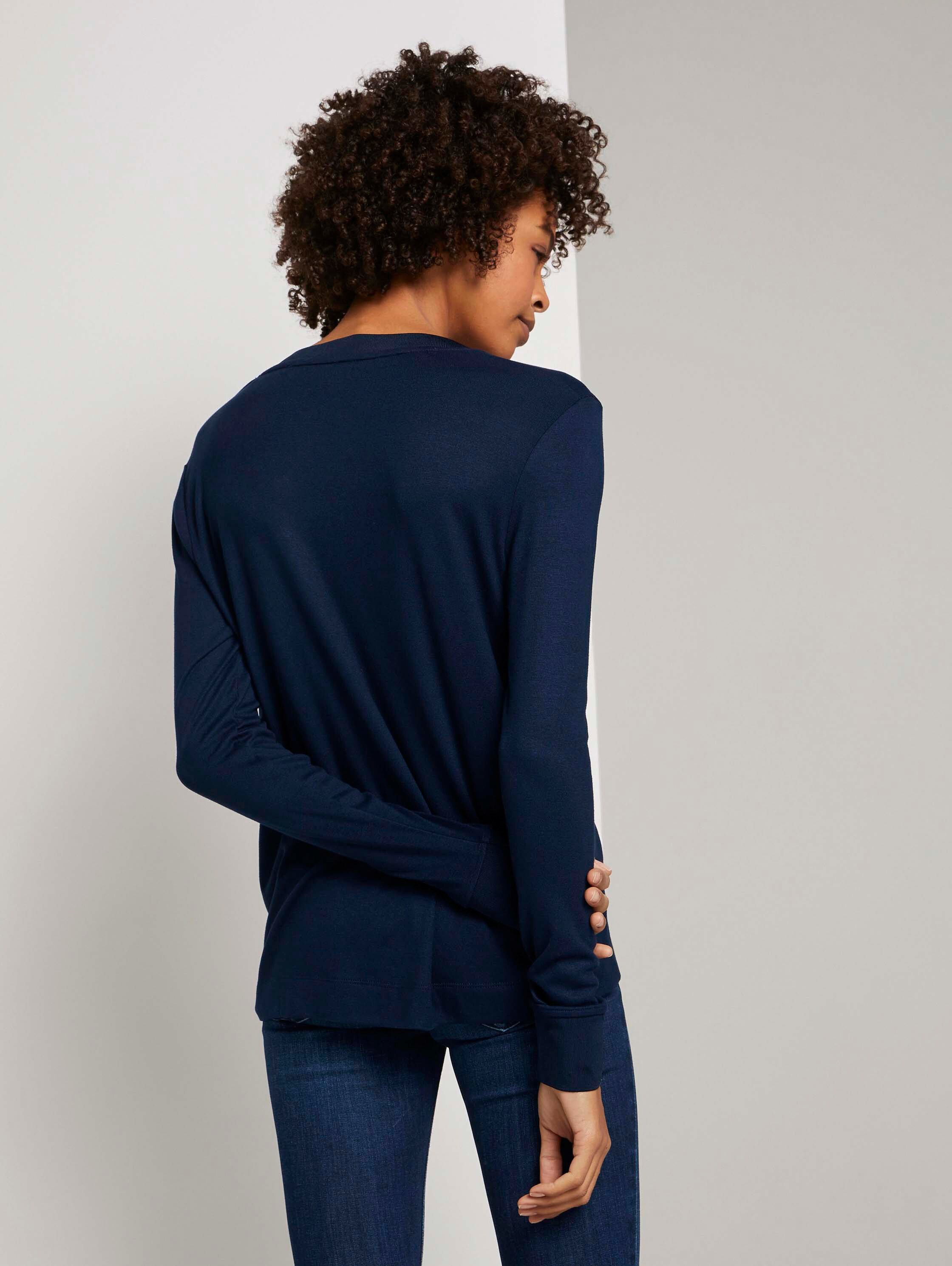 Fließendes Shirt mit Ripp-Bündchen - 4
