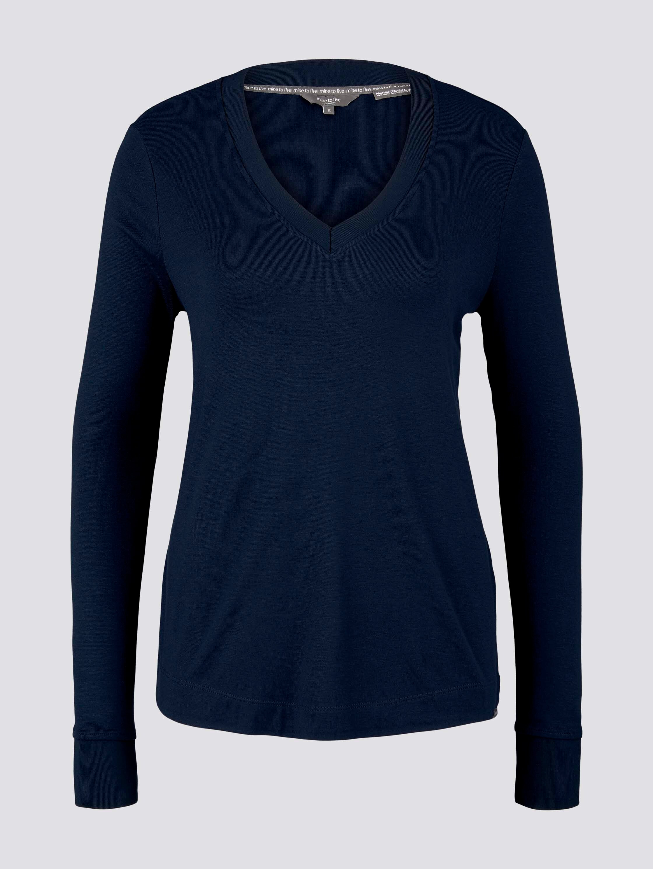 Fließendes Shirt mit Ripp-Bündchen - 5