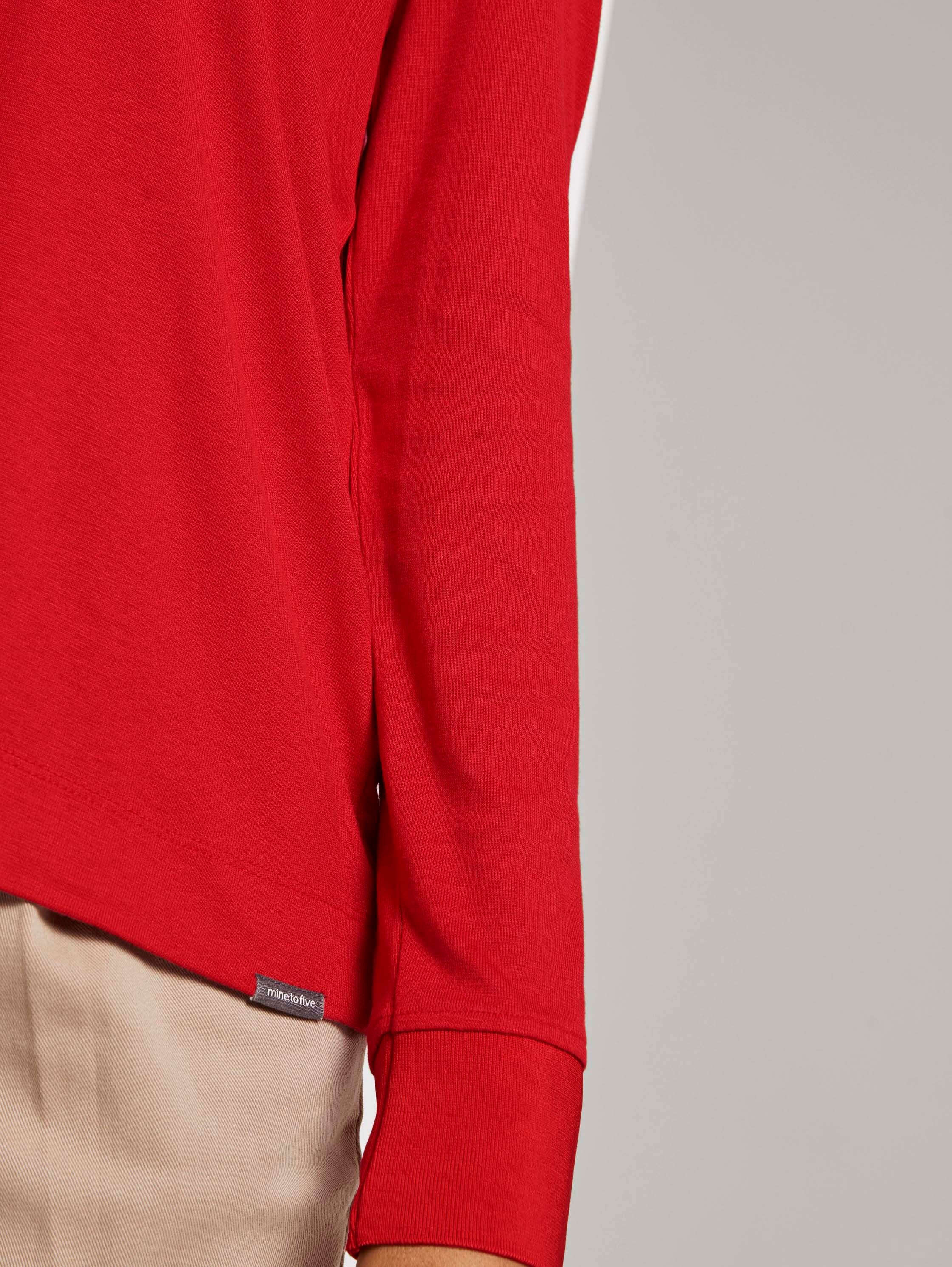 Fließendes Shirt mit Ripp-Bündchen - 7