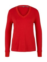 Geselecteerd, Vloeiend overhemd met geribde manchetten door Tom Tailor, rood