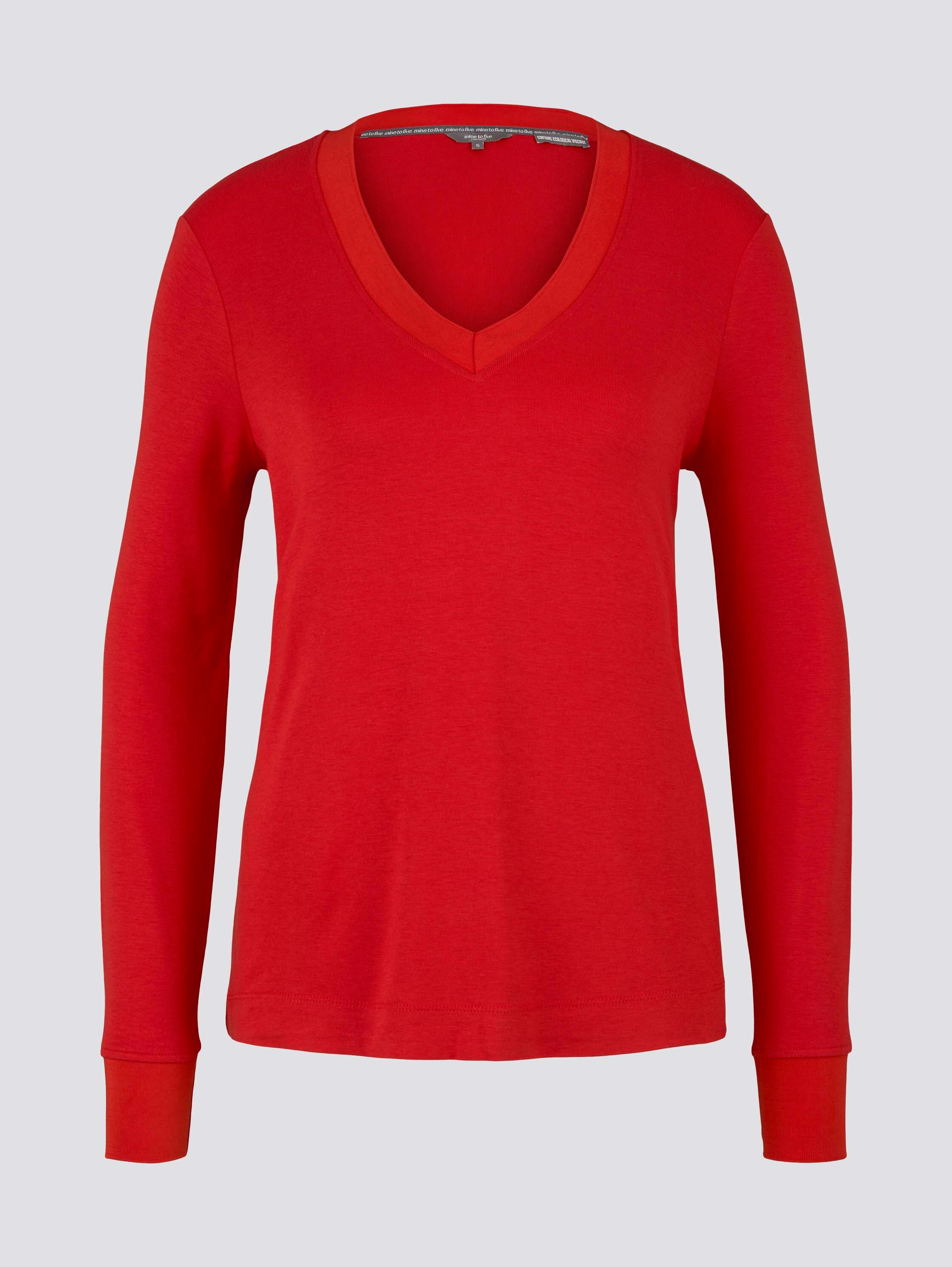 Fließendes Shirt mit Ripp-Bündchen - 5