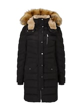 Selected, Puffer coat with a fur hood by Tom Tailor, black