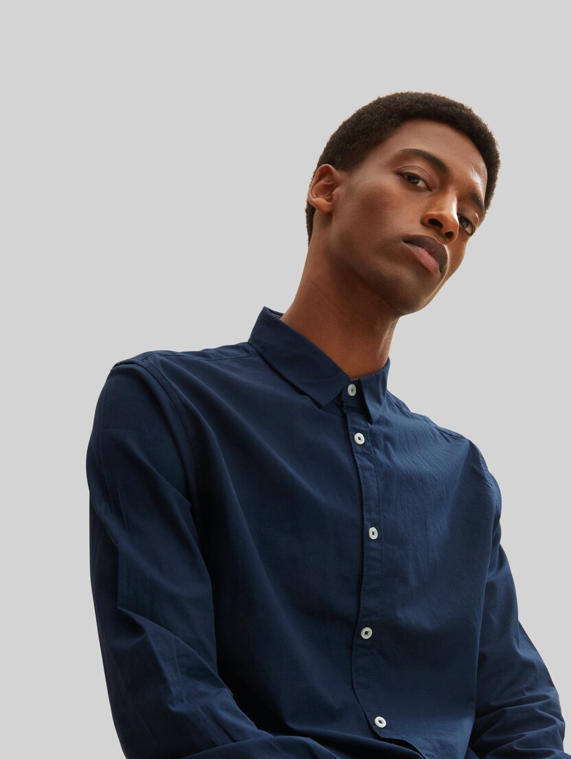 Slim Fit Hemd mit Struktur von Men, Dark Blue