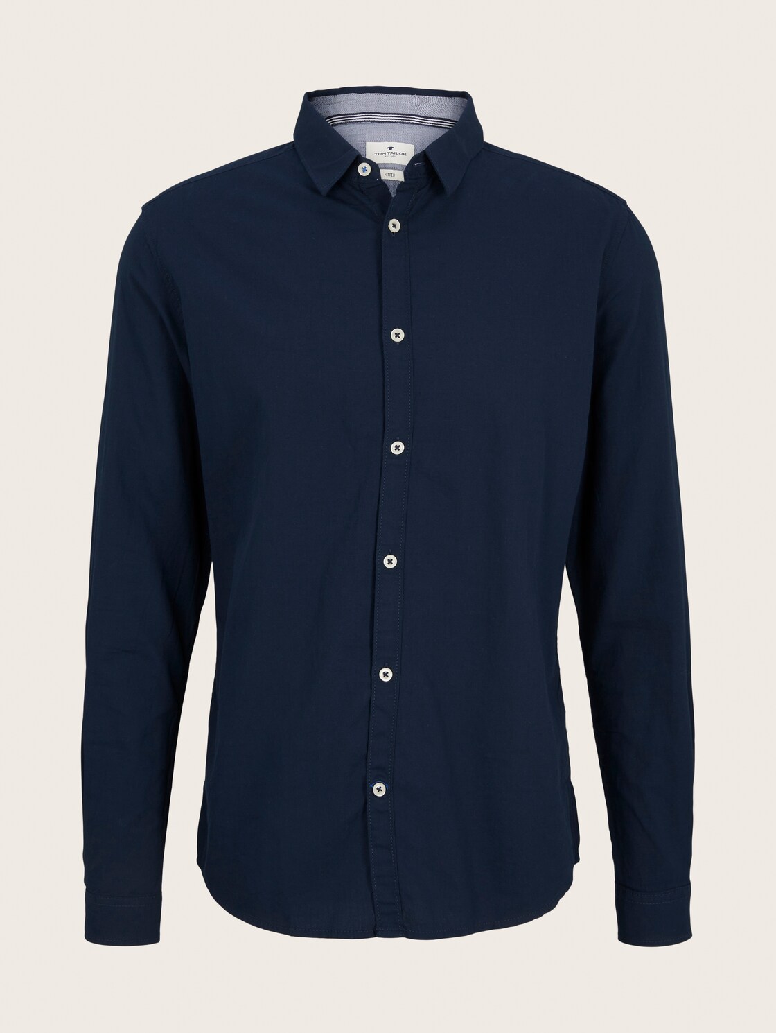 Slim Fit Hemd mit Struktur - Dark Blue - Vorder-Produkt-Ansicht