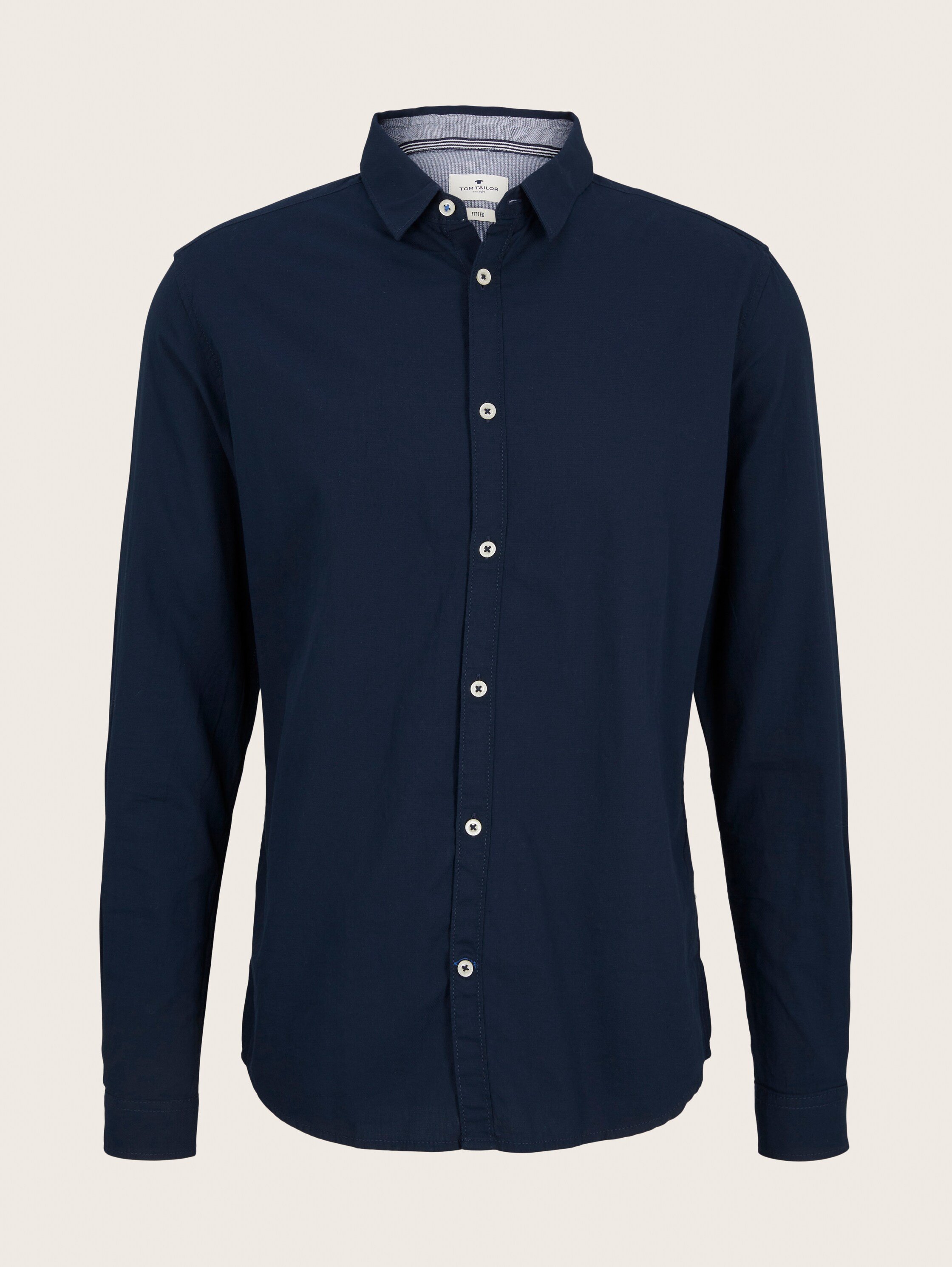 Slim Fit Hemd mit Struktur - Dark Blue - Vorder-Produkt-Ansicht