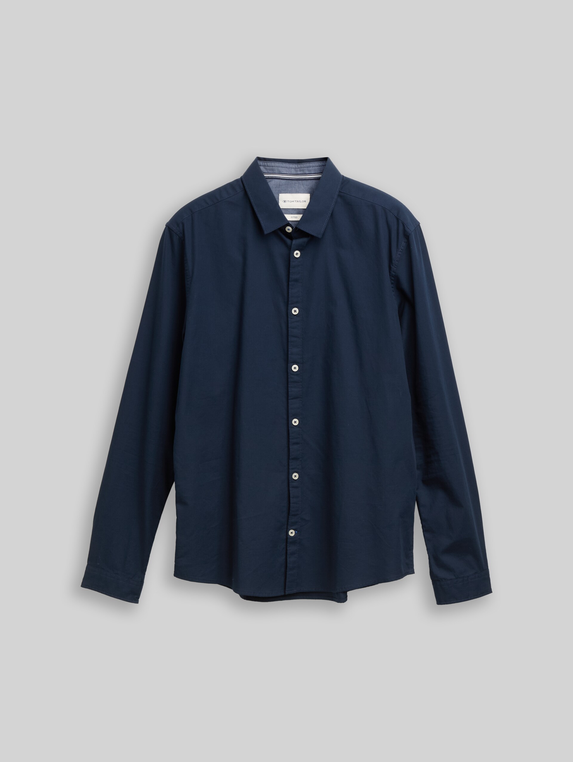 Slim Fit-overhemd met gestructureerde stof - Dark Blue - Product vooraanzicht