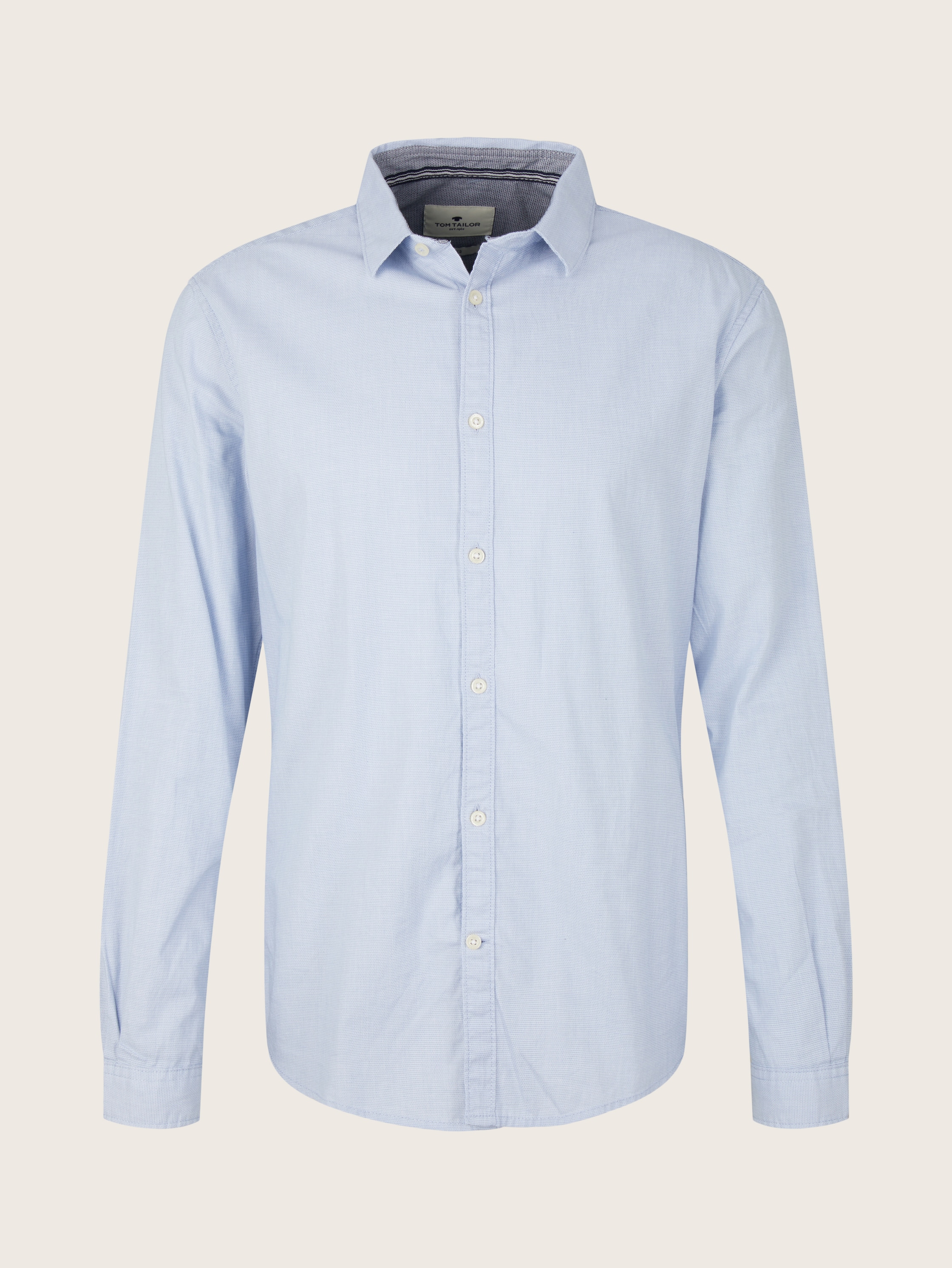 Slim Fit-overhemd met gestructureerde stof - light blue white structure - Product vooraanzicht