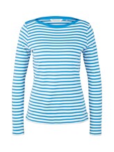 Niet geselecteerd, Gestreept overhemd met lange mouwen van biologisch katoen door , blauw