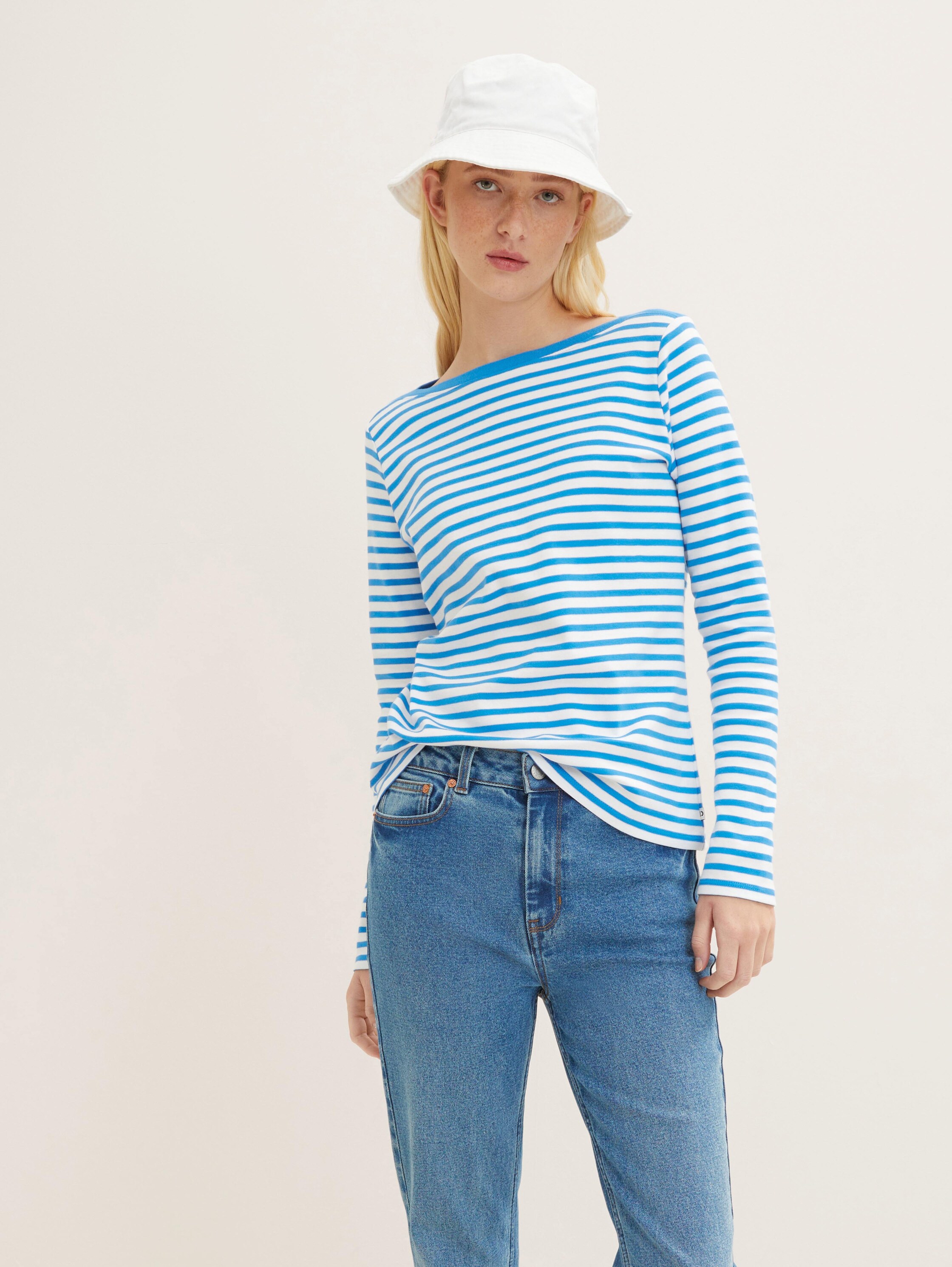 Gestreiftes Langarmshirt mit Bio-Baumwolle - 1