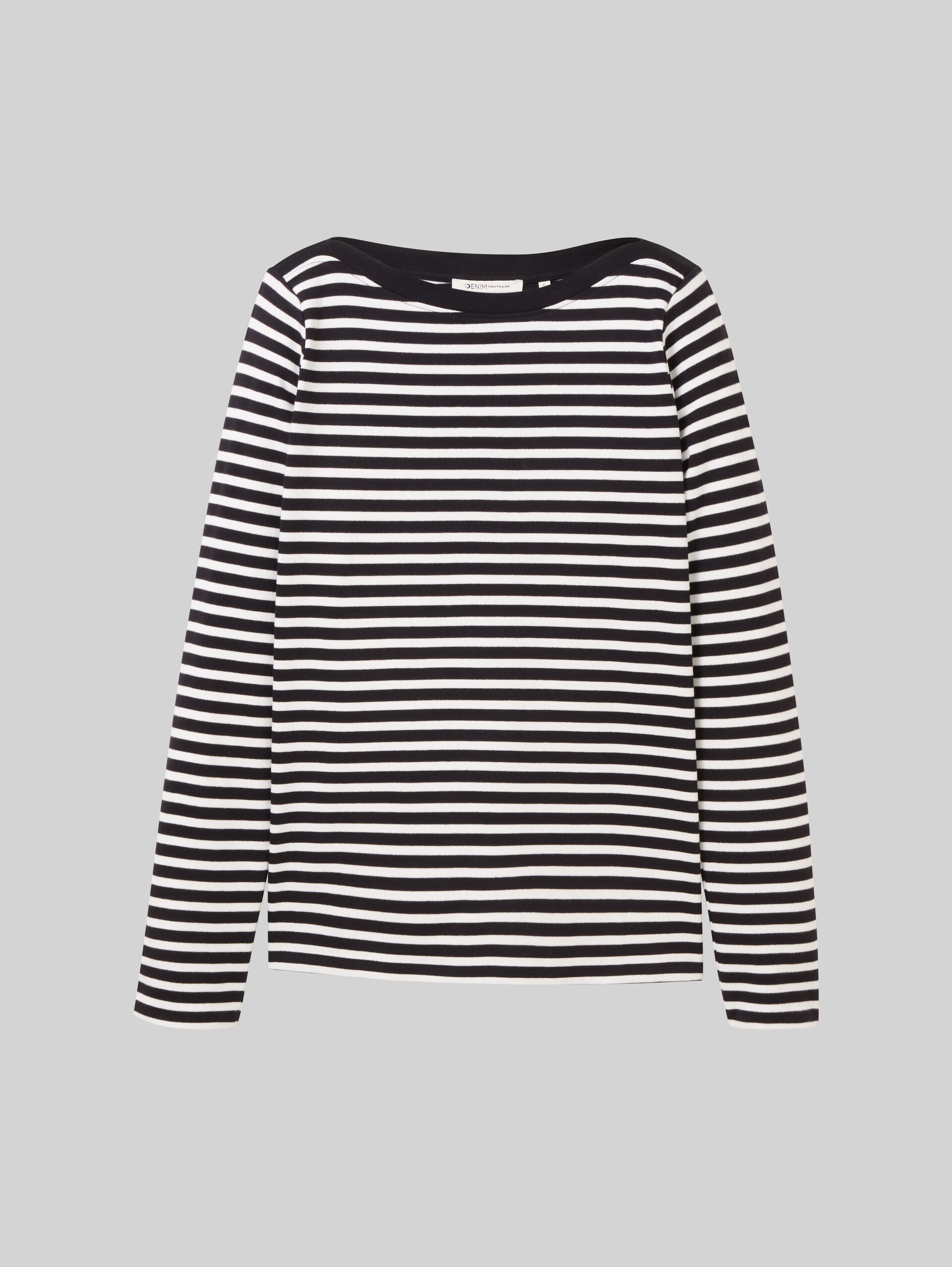 T-shirt à manches longues à rayures - black white stripe - Vue de face du produit