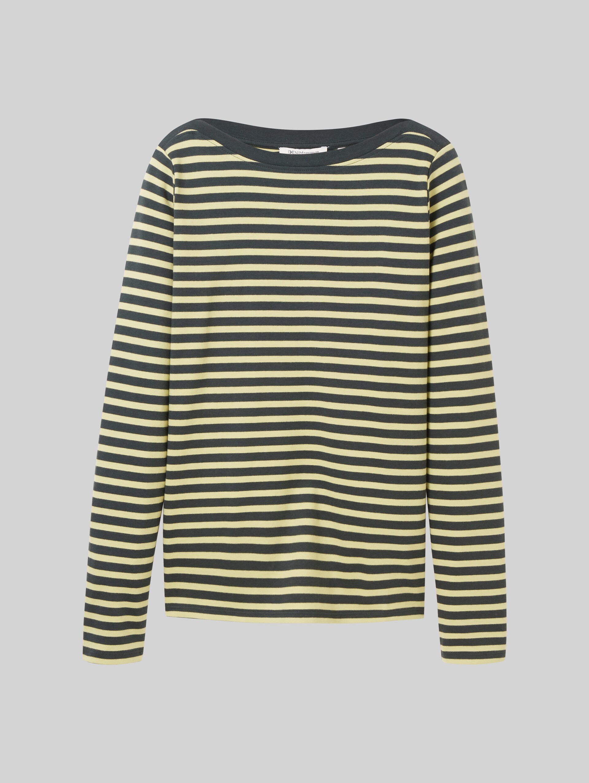 Shirt met lange mouwen en streepmotief - tonal green stripe - Product vooraanzicht