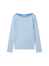 Geselecteerd, Gestreept overhemd met lange mouwen van biologisch katoen door Tom Tailor, blauw