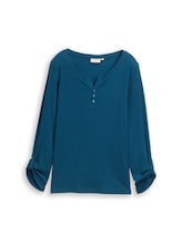 Ausgewählt, Langarmshirt mit Turn-Up-Funktion von Tom Tailor, blau