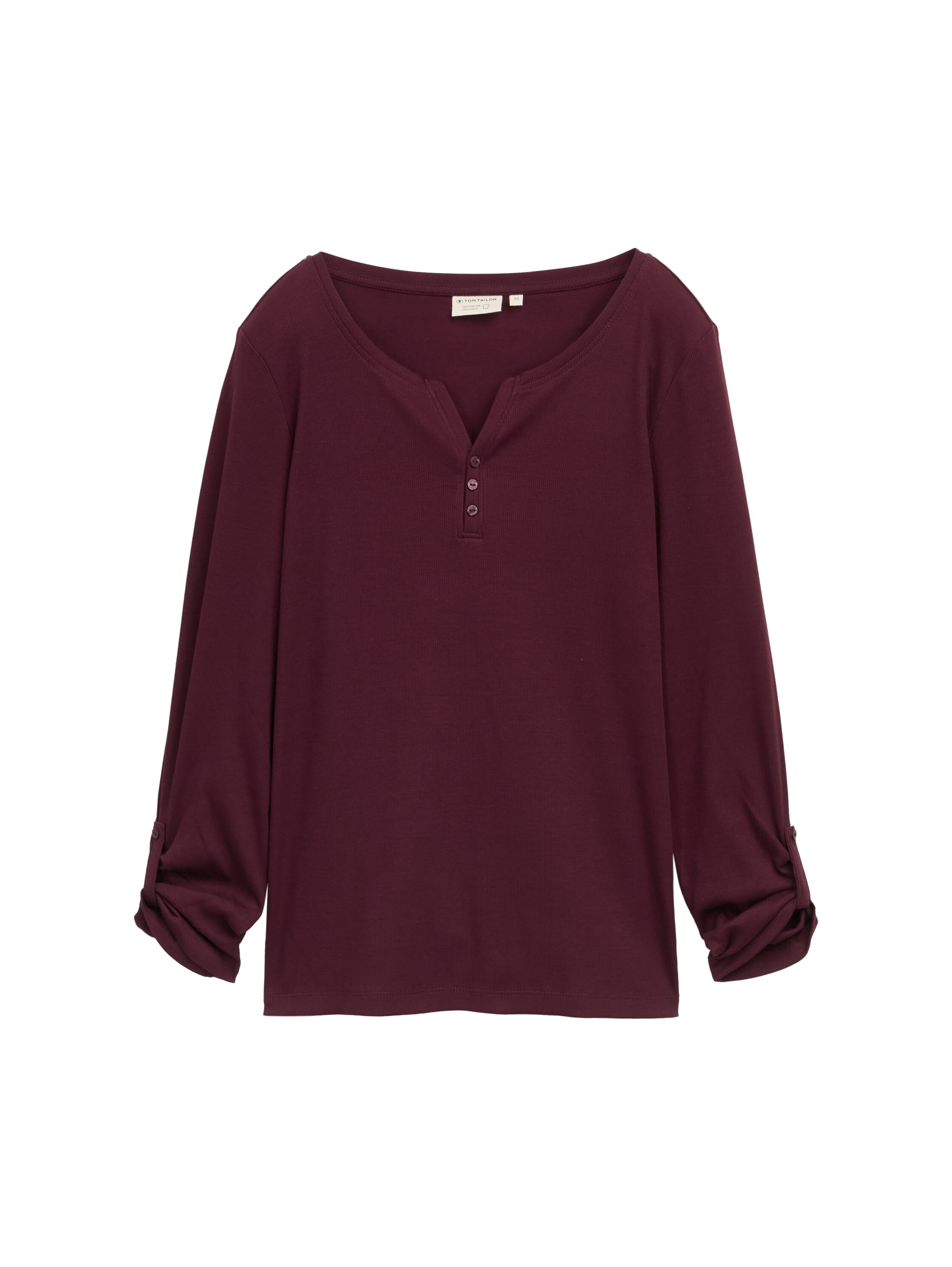 Langarmshirt mit Turn-Up-Funktion - bordeaux_red - 