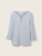 T-shirt à manches longues ballon - offwhite navy small stripe - Vue de face du produit
