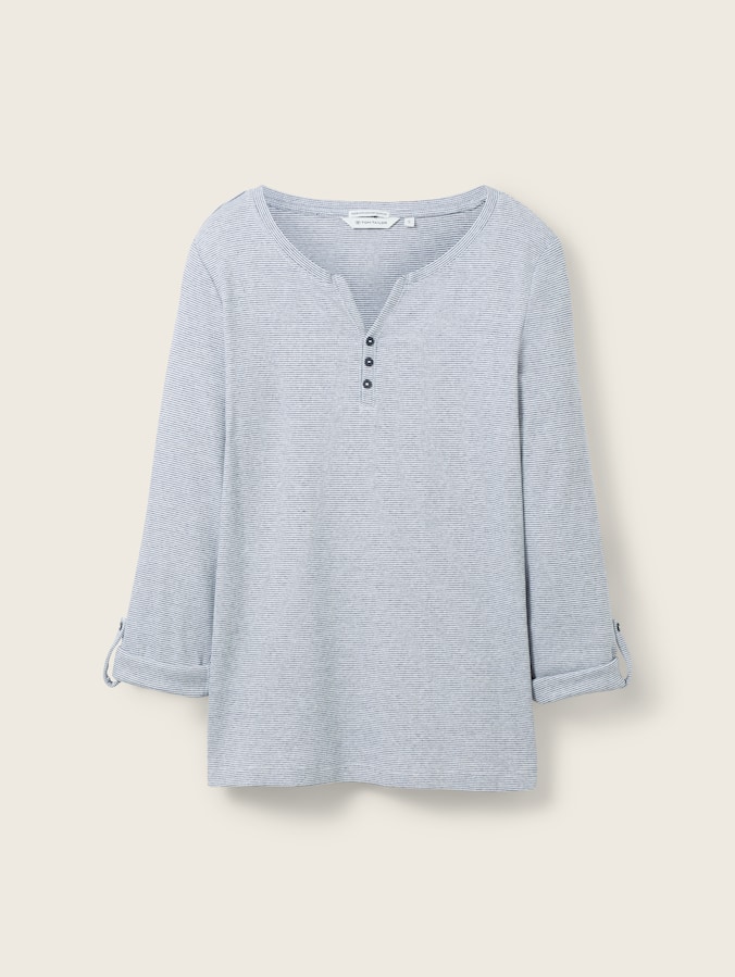T-shirt à manches longues ballon par Women, offwhite navy small stripe