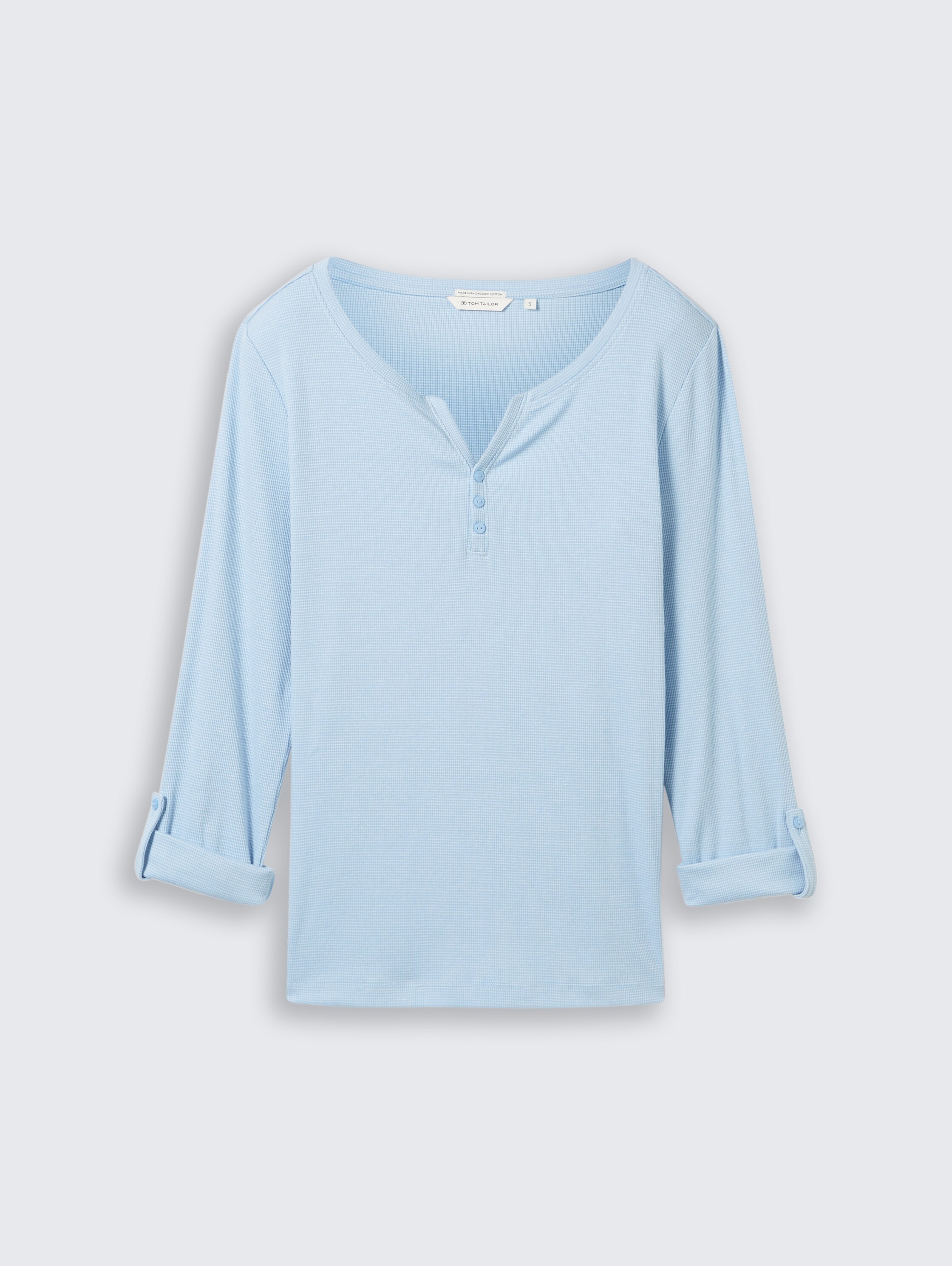 Langarmshirt mit Turn-Up-Funktion - light_fjord_blue_white_stripe - 