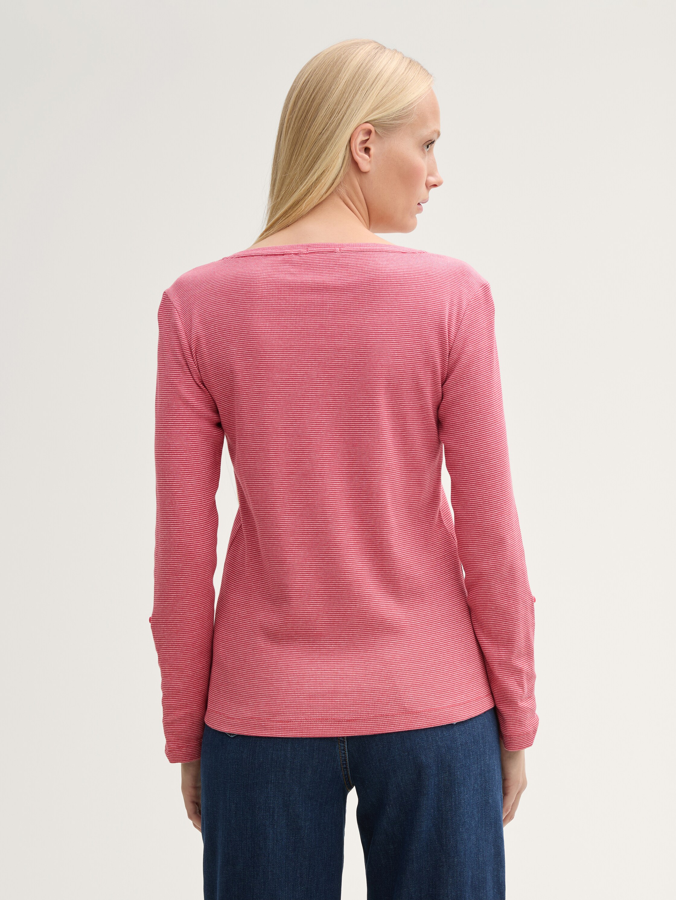 Langarmshirt mit Turn-Up-Funktion - off_white_red_small_stripe - 