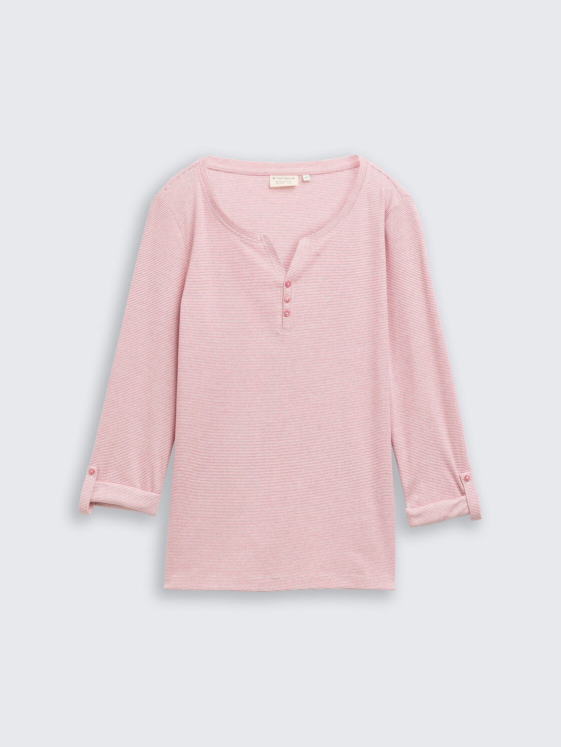 Langarmshirt mit Turn-Up-Funktion - offwhite pink small stripe - Vorder-Produkt-Ansicht