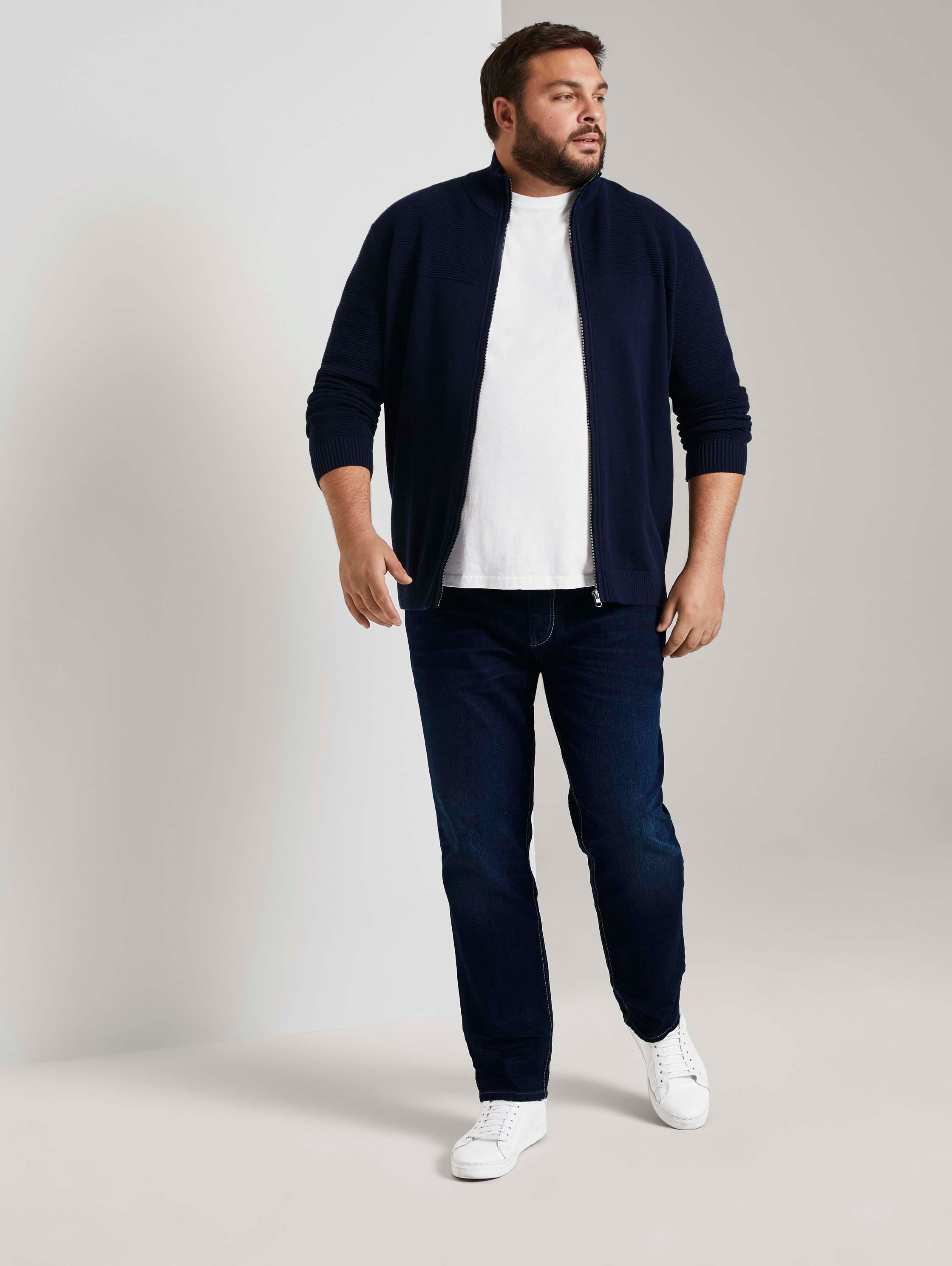 Cardigan en coton - Dark Blue - Vue de face du modèle