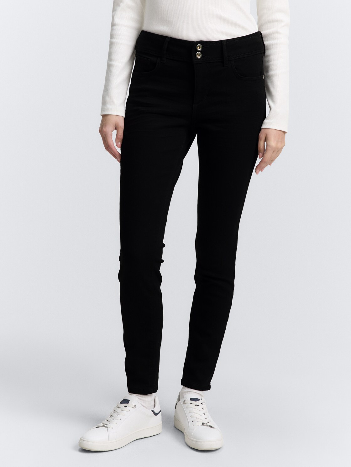 TTALEXA SKINNY Jeans - black black denim - Ausschnitt Model-Vorderansicht