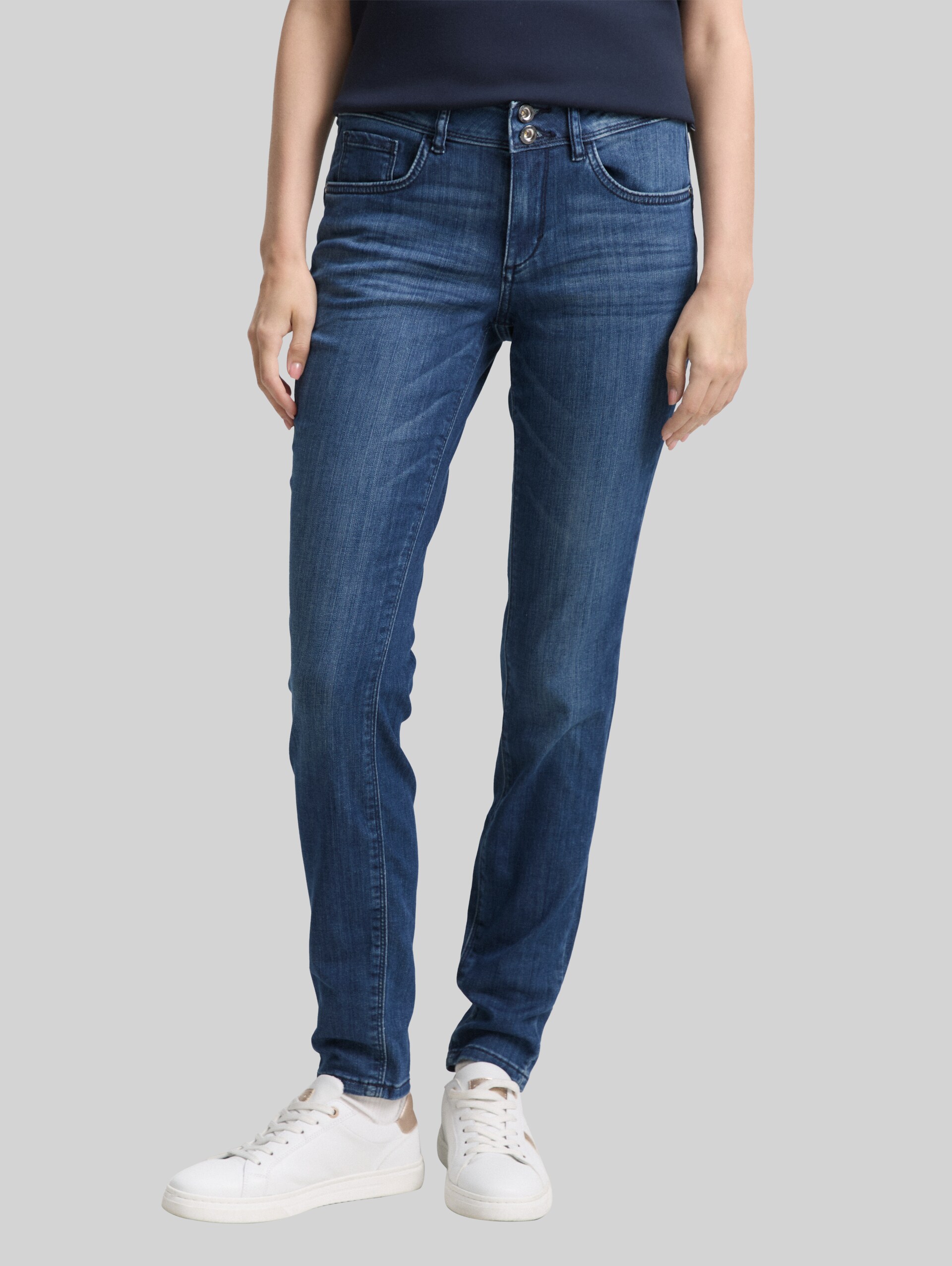 TTALEXA SKINNY Jeans - dark stone wash denim - Découpe Vue de face du modèle