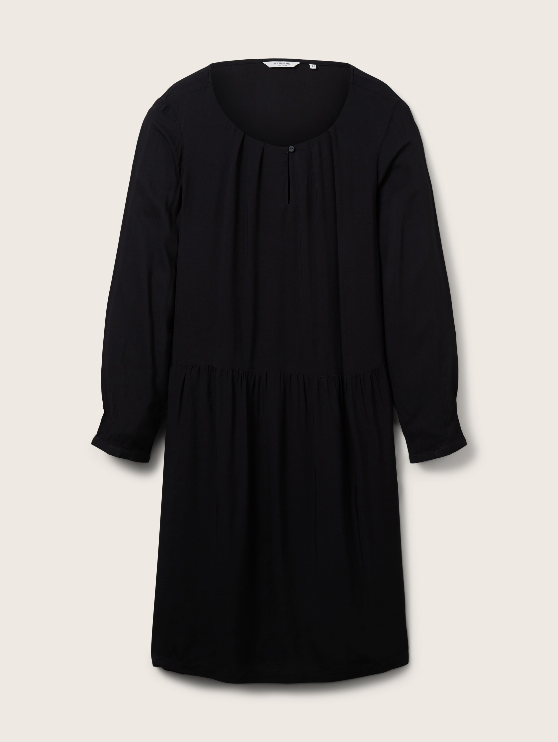 Blouse jurk met geplooide details - deep black