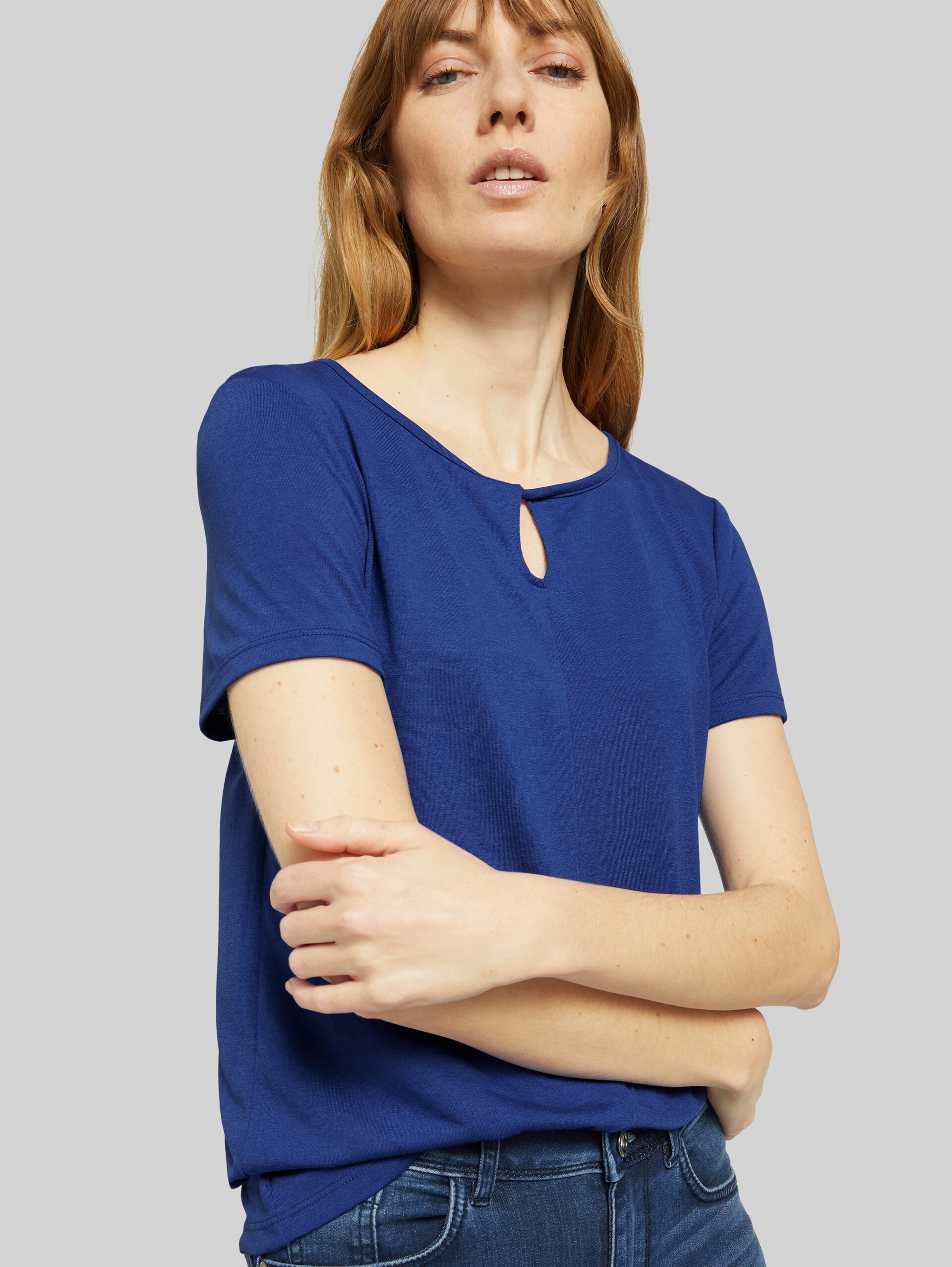 T-Shirt mit Knotendetail - anemone blue