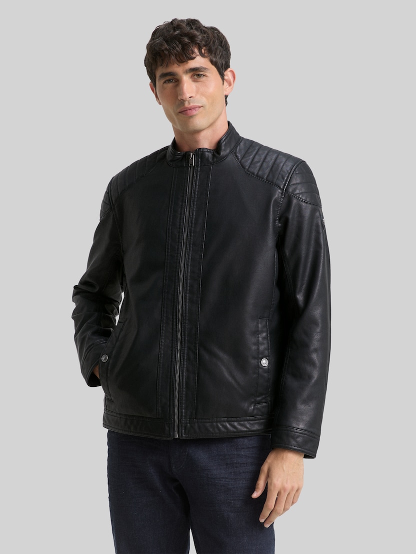 Bikerjacke aus Kunstleder von Men, Black